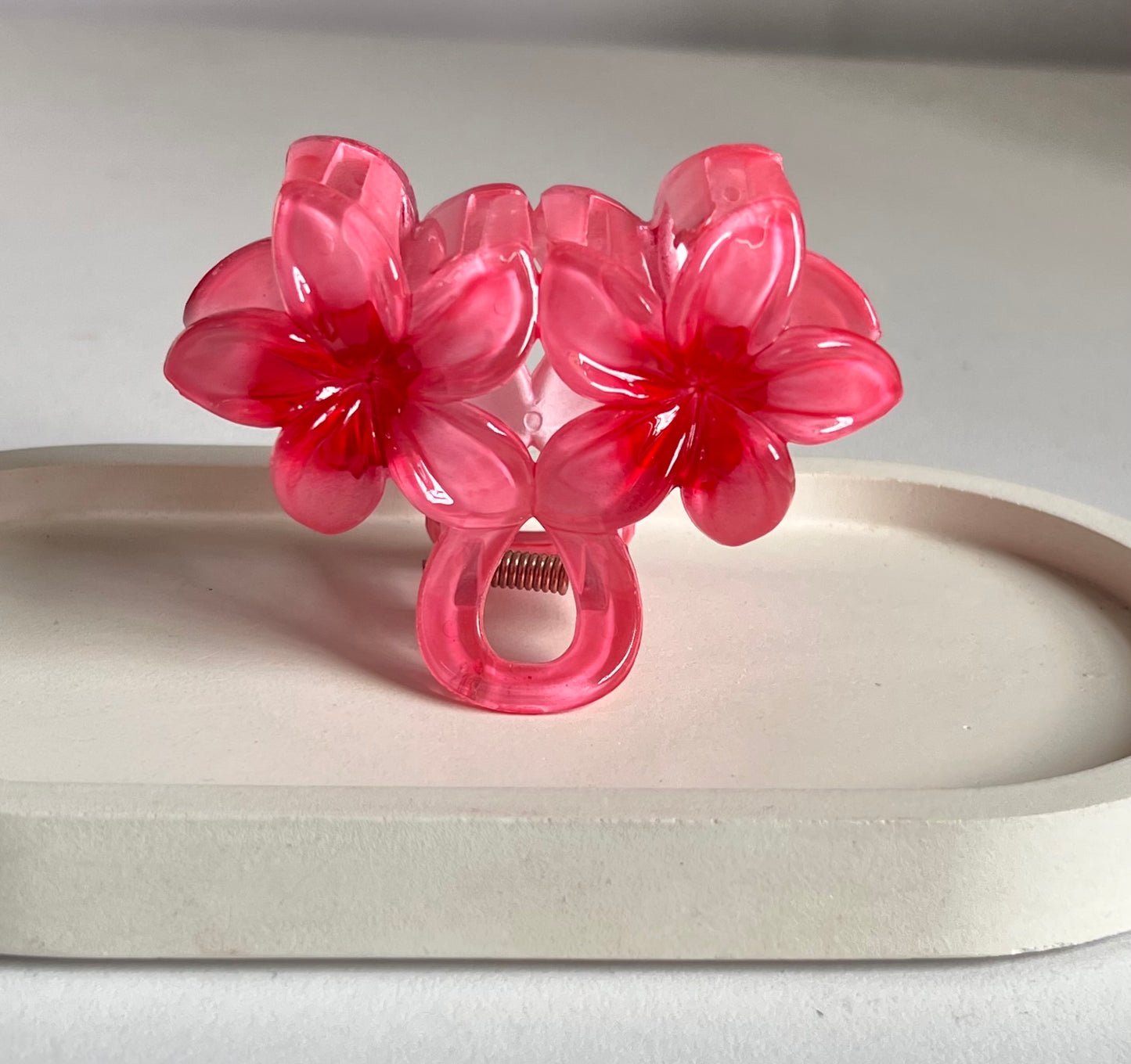 Double Bloom Medium Claw Clip - Pink