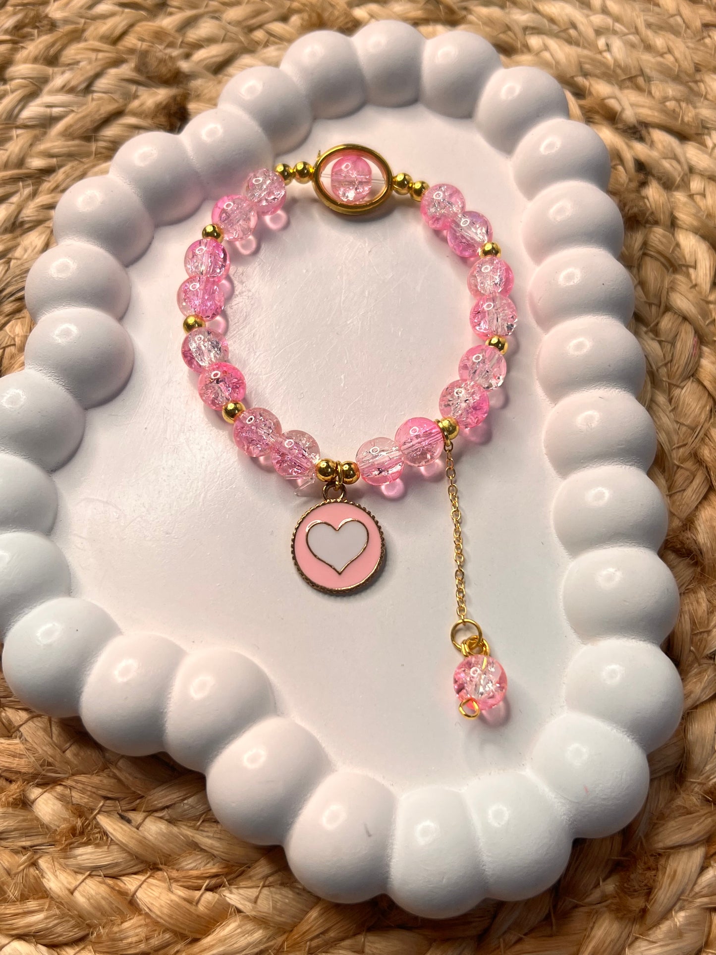 Korean Style Pink Heart Bracelet