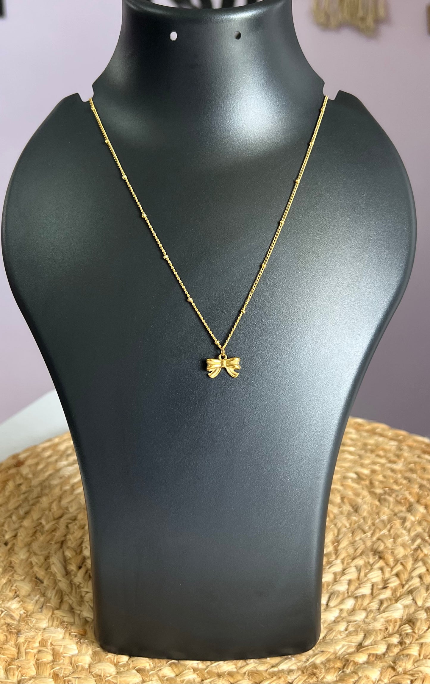 Dainty Bow Neck Chain - Anti Tarnish Finish