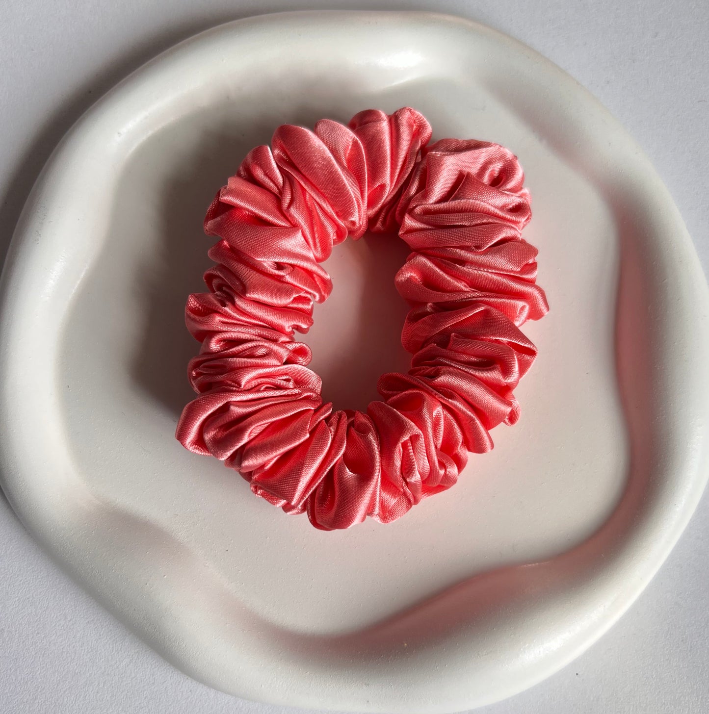 Soft Touch Elegance Satin Scrunchies - Peach