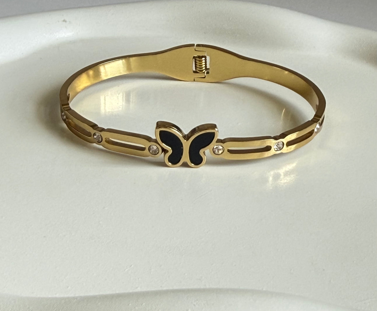 Midnight Butterfly Anti Tarnish Kada Bracelet ( Regular Size)
