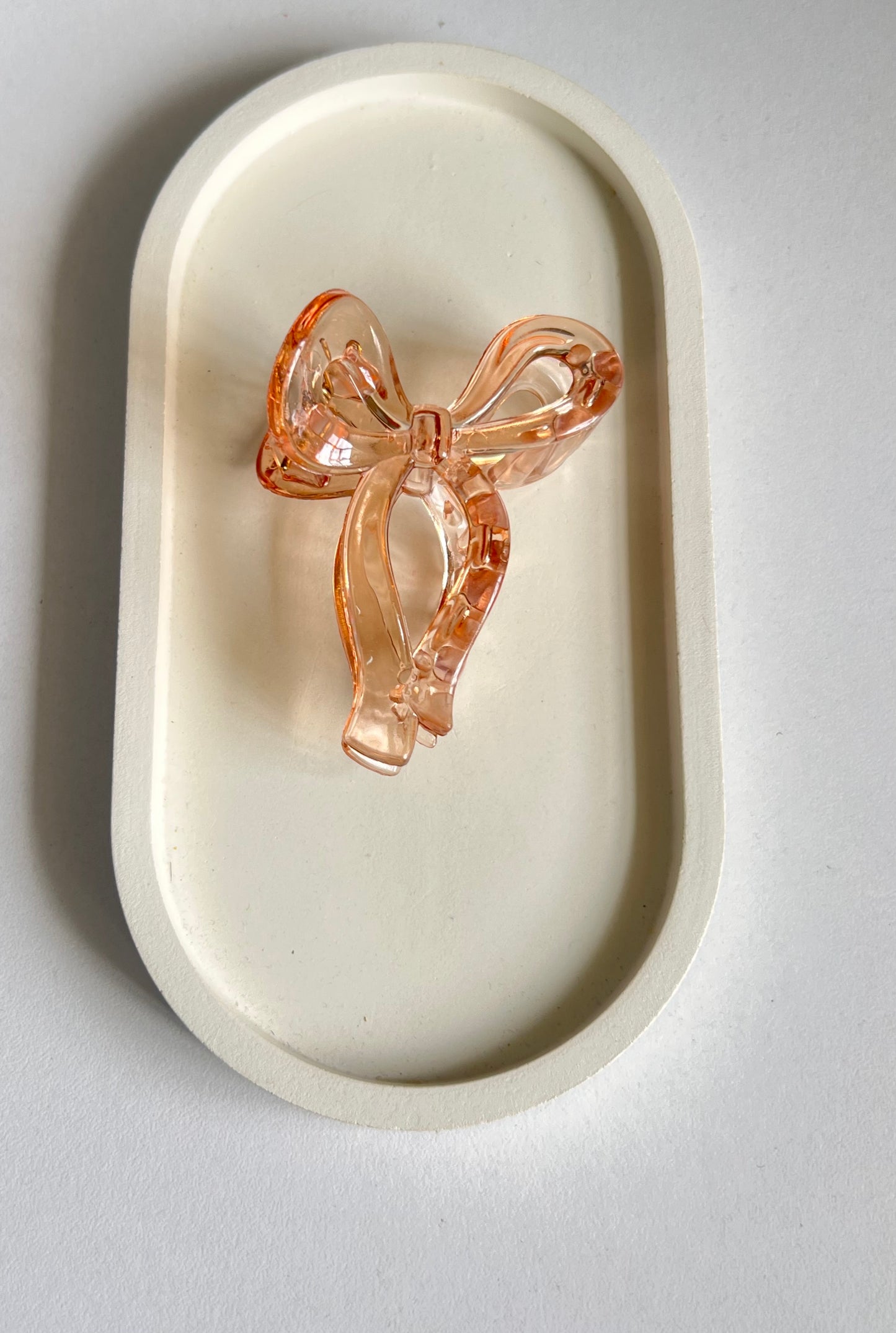 Glossy Bow Claw Clip - Light Brown