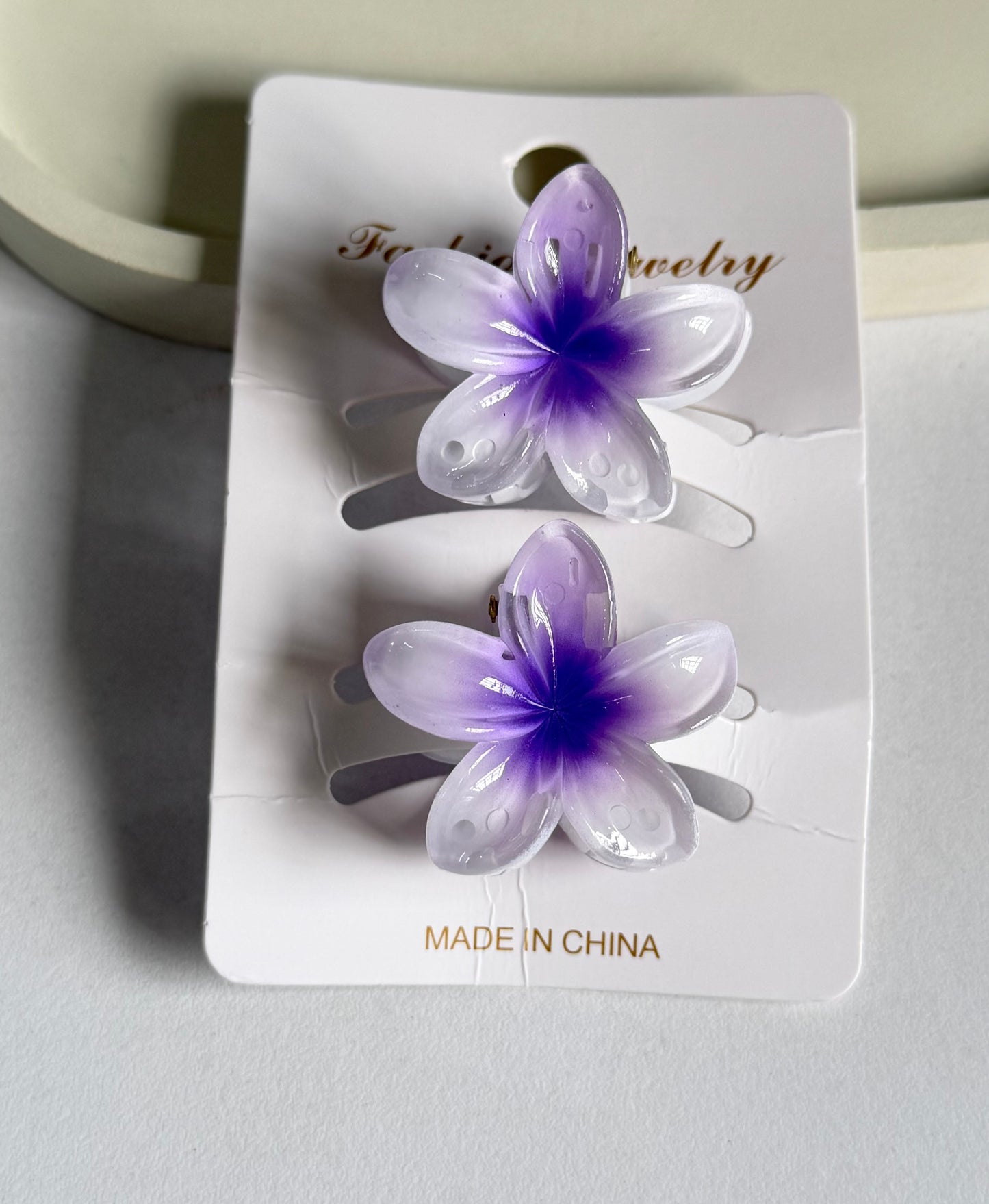 Flora Lock Mini Combo Claw Clips - Purplish White