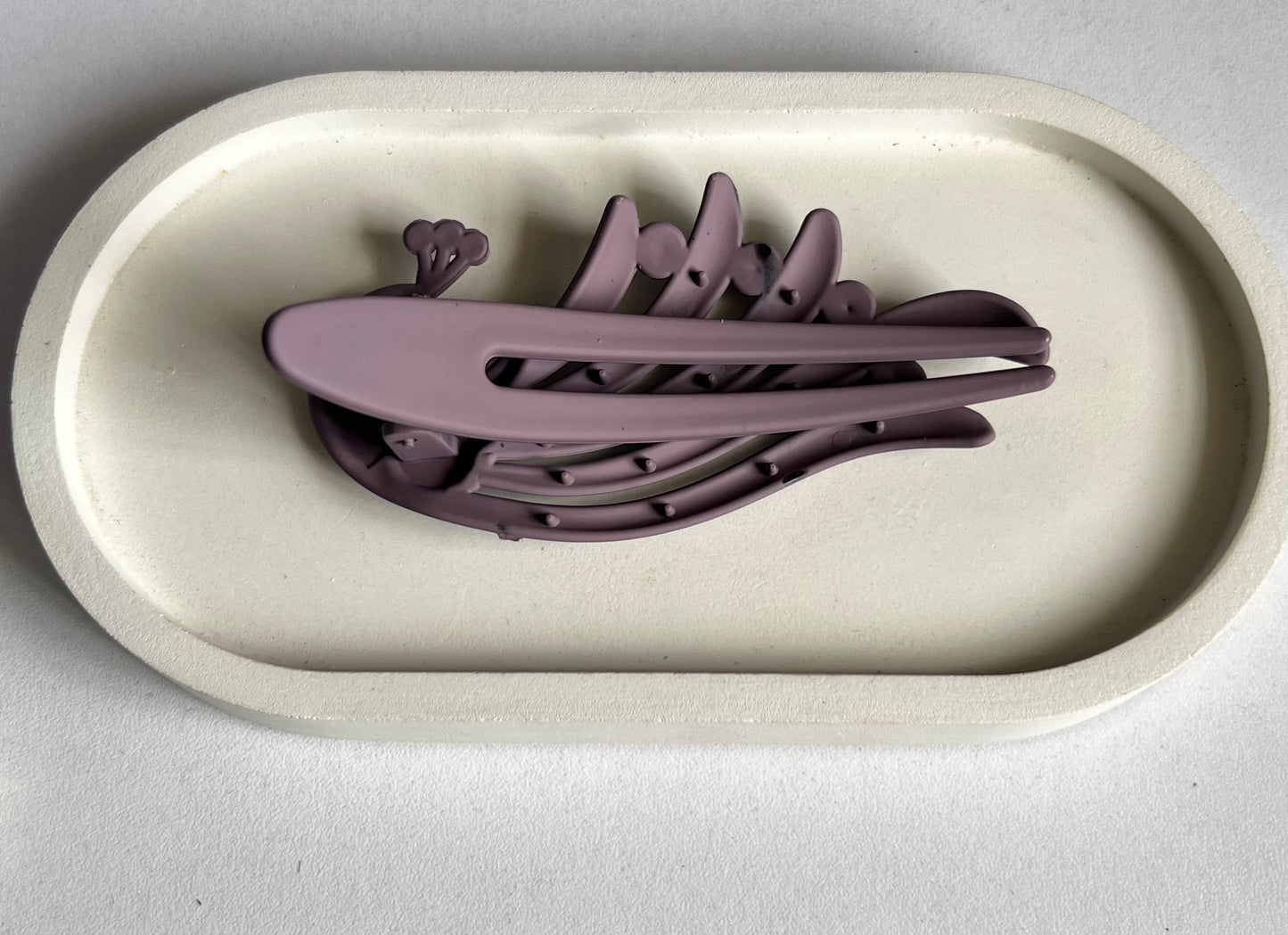 Peacock Elegance Hair Clip - Muted Purple