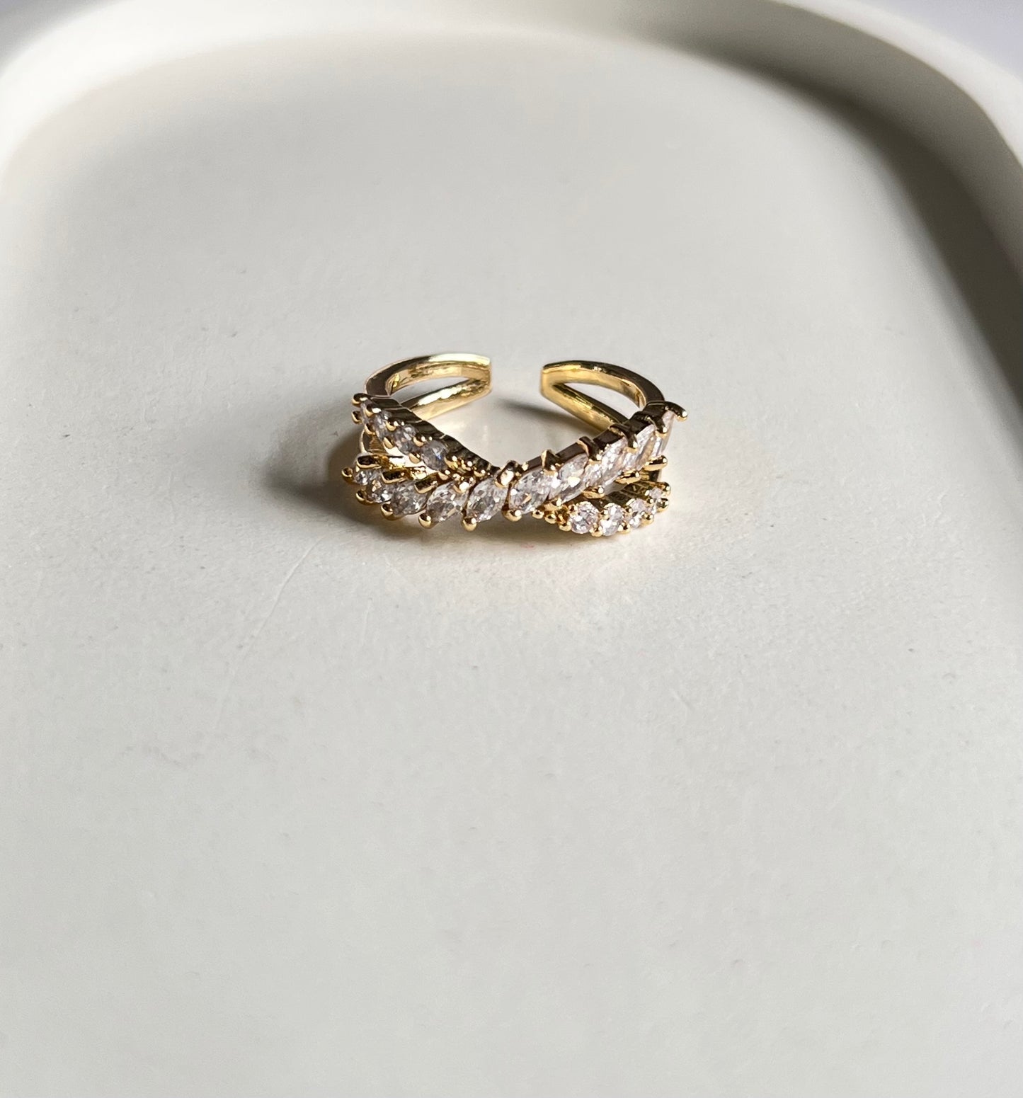 Glided Glow Ring - Tarnish-Free Elegance-Adjustable