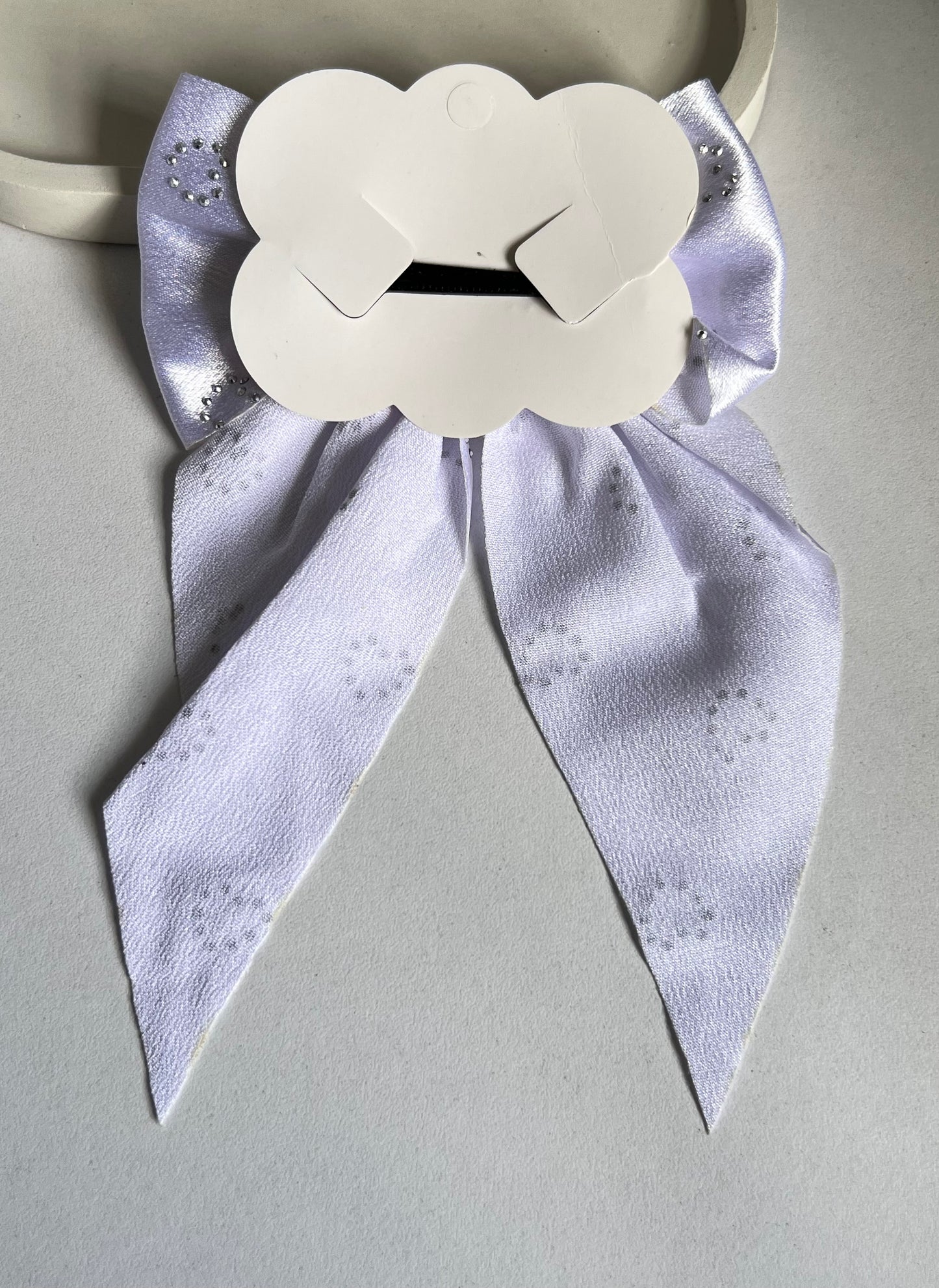 Celestial Satin Bow Hair Clip - Light Blue