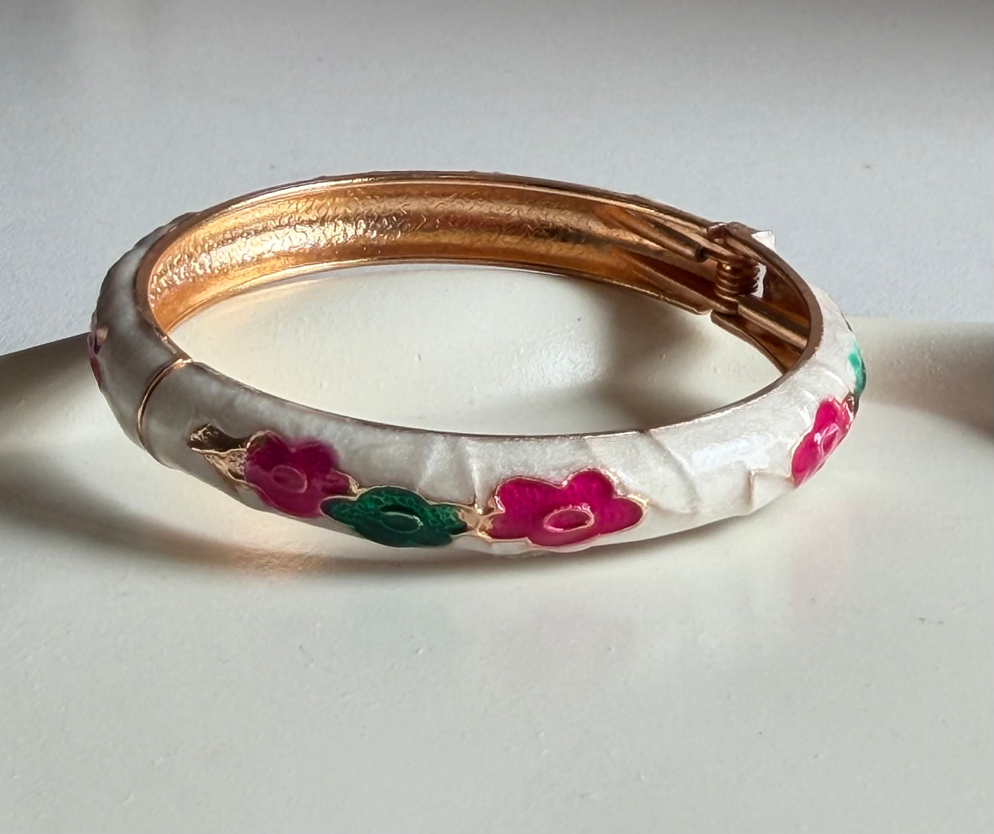 AuraCurve Enamel Bangle Bracelet - White