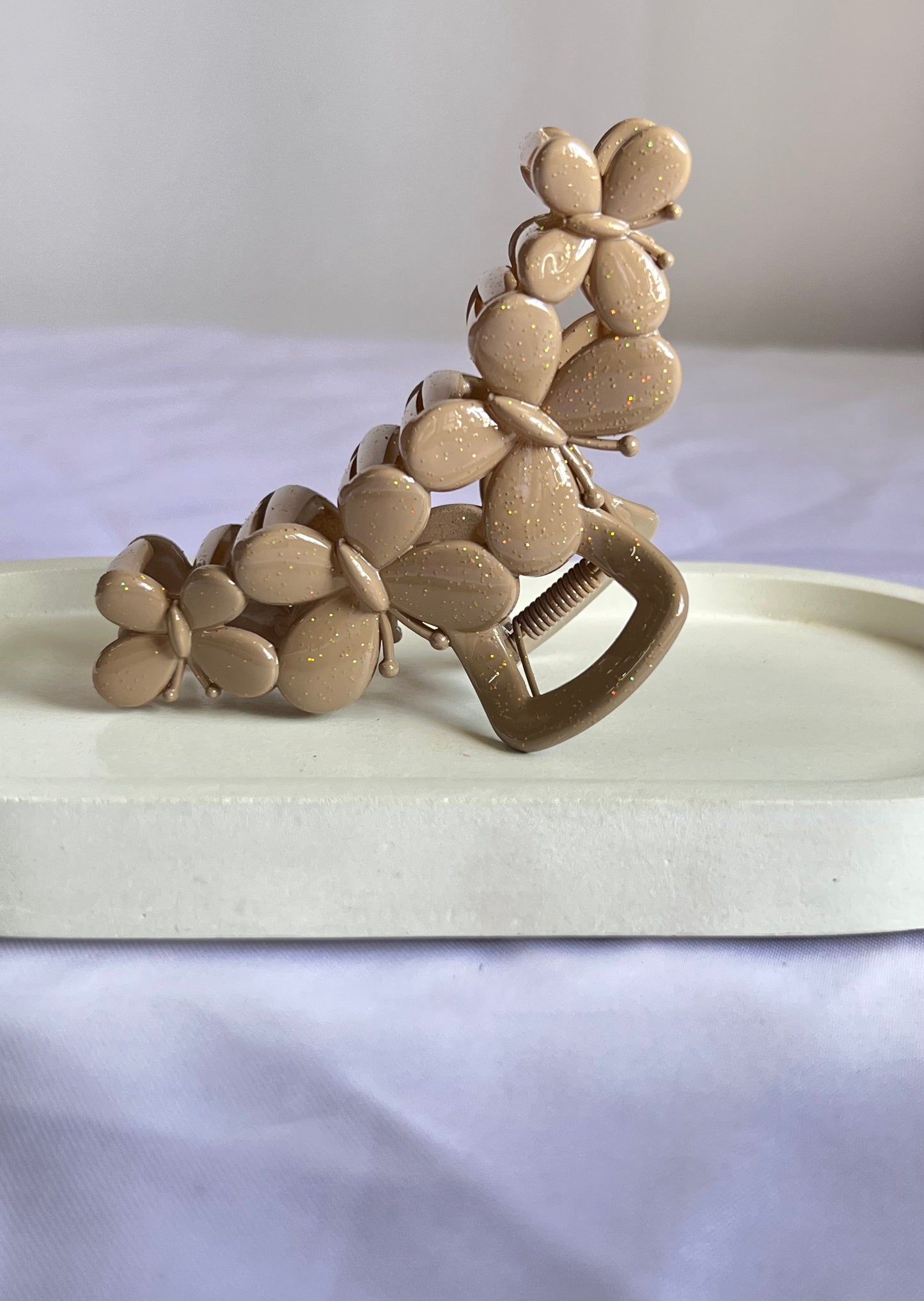 Butterfly Kiss Claw Clip - Light Brown