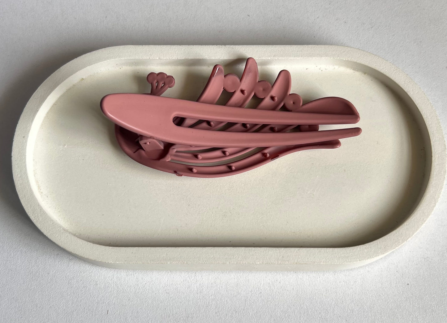 Peacock Elegance Hair Clip - Mauve Pink