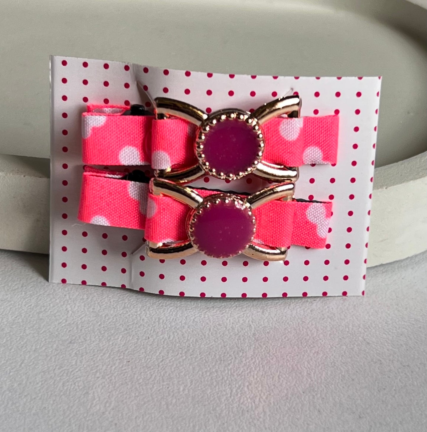 Pinteresty Playful Bow Tic Tac Clip (2 Pieces) - Pink