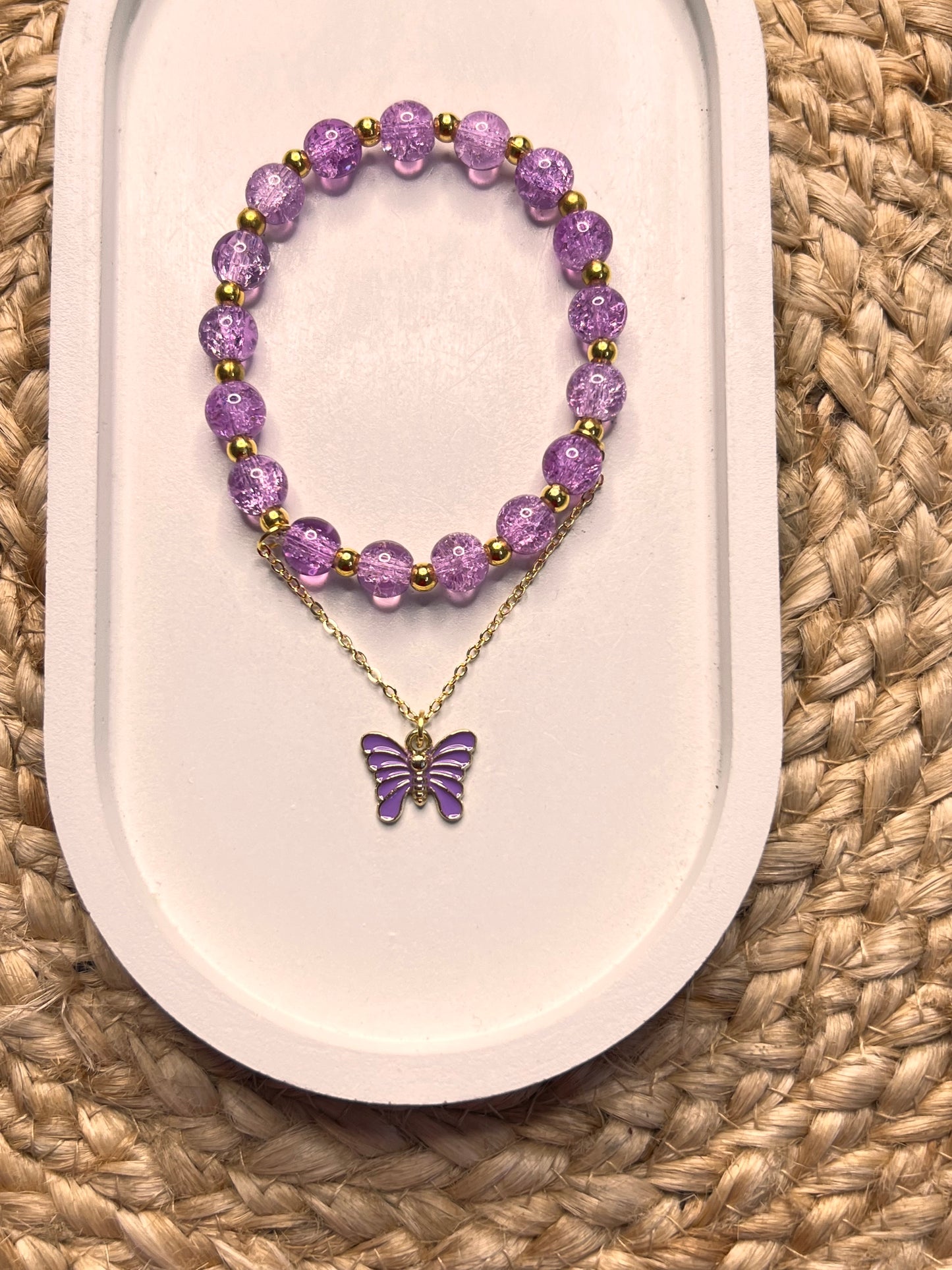 Purple Flutter Beads Bracelet