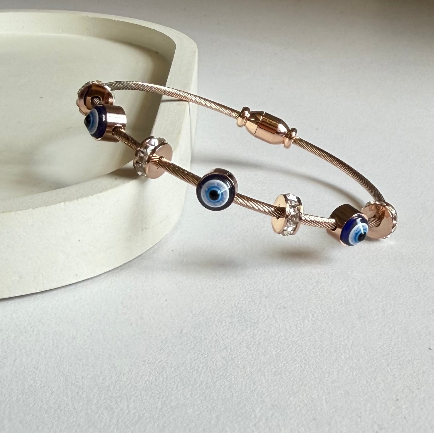 Everlasting Protection Evil Eye Bracelet - Rose Gold
