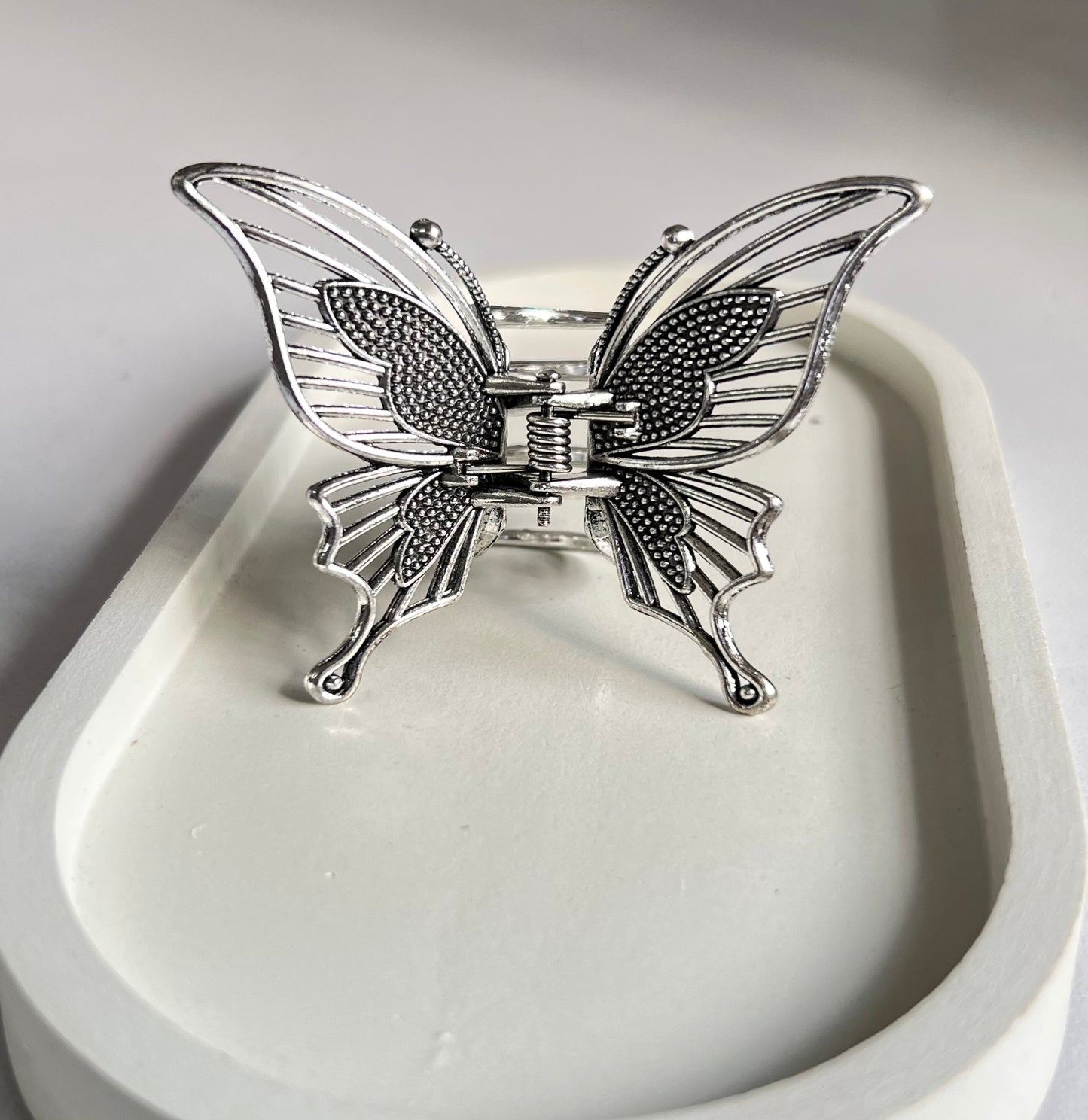Butterfly Wings Hair Clip - Silver