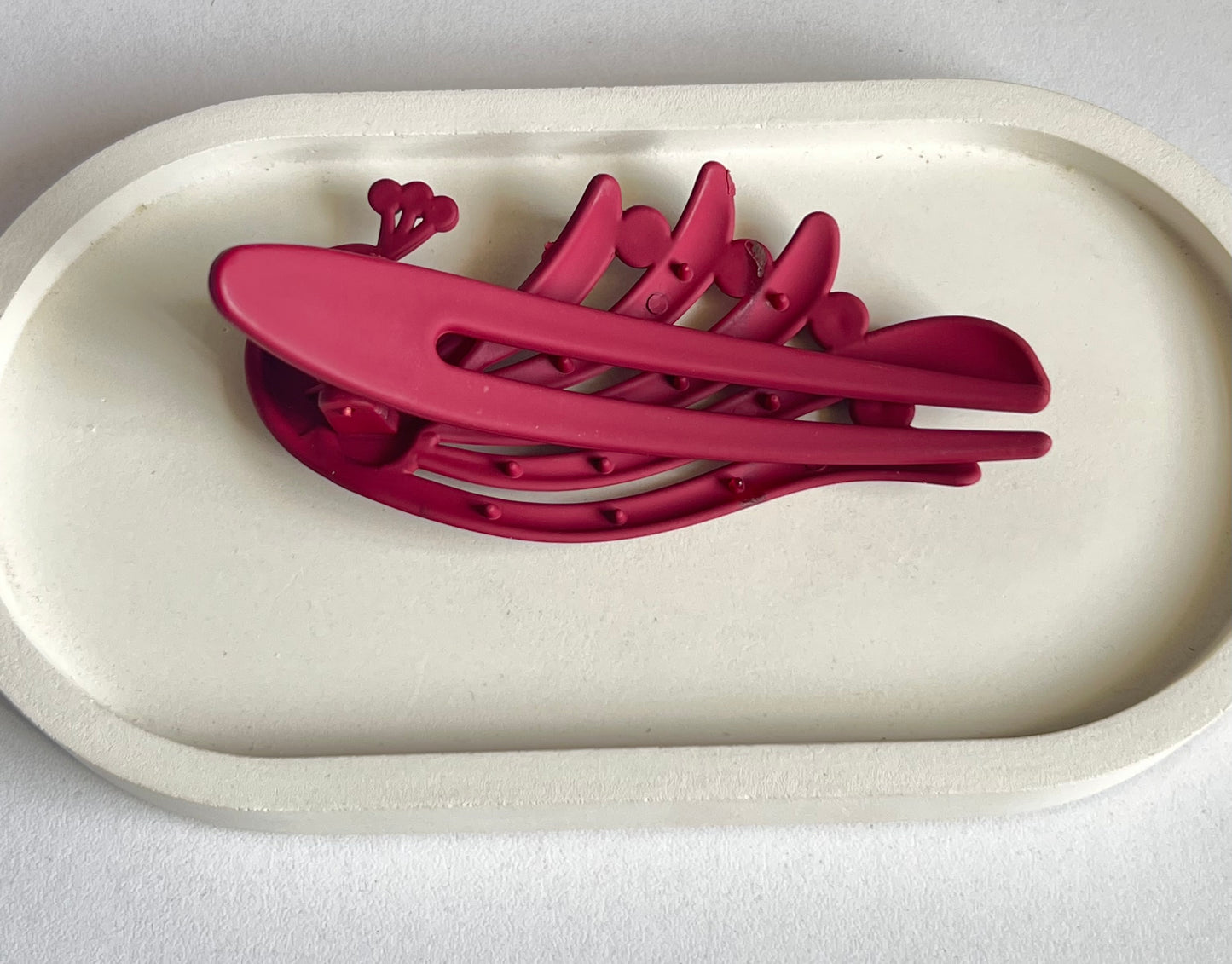 Peacock Elegance Hair Clip - Maroon