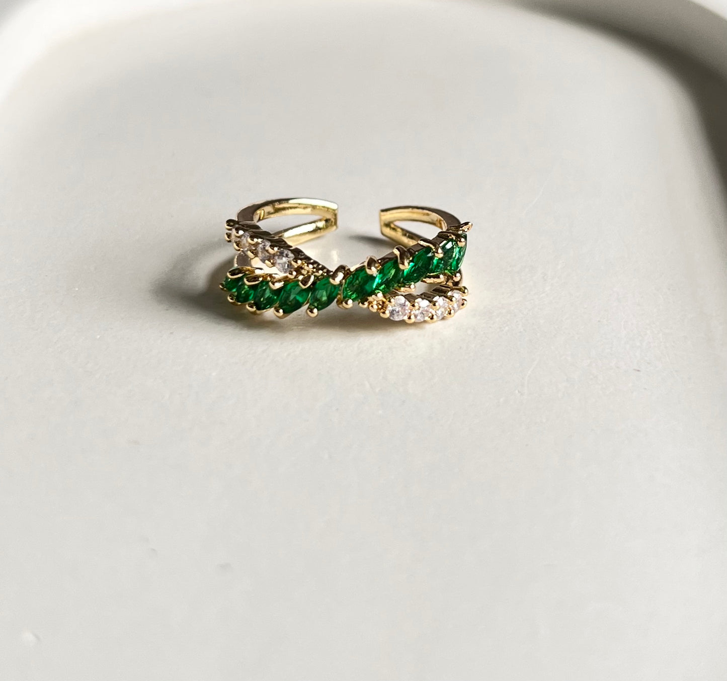 Olive Luxe Adjustable Ring - Adjustable & Anti-Tarnish