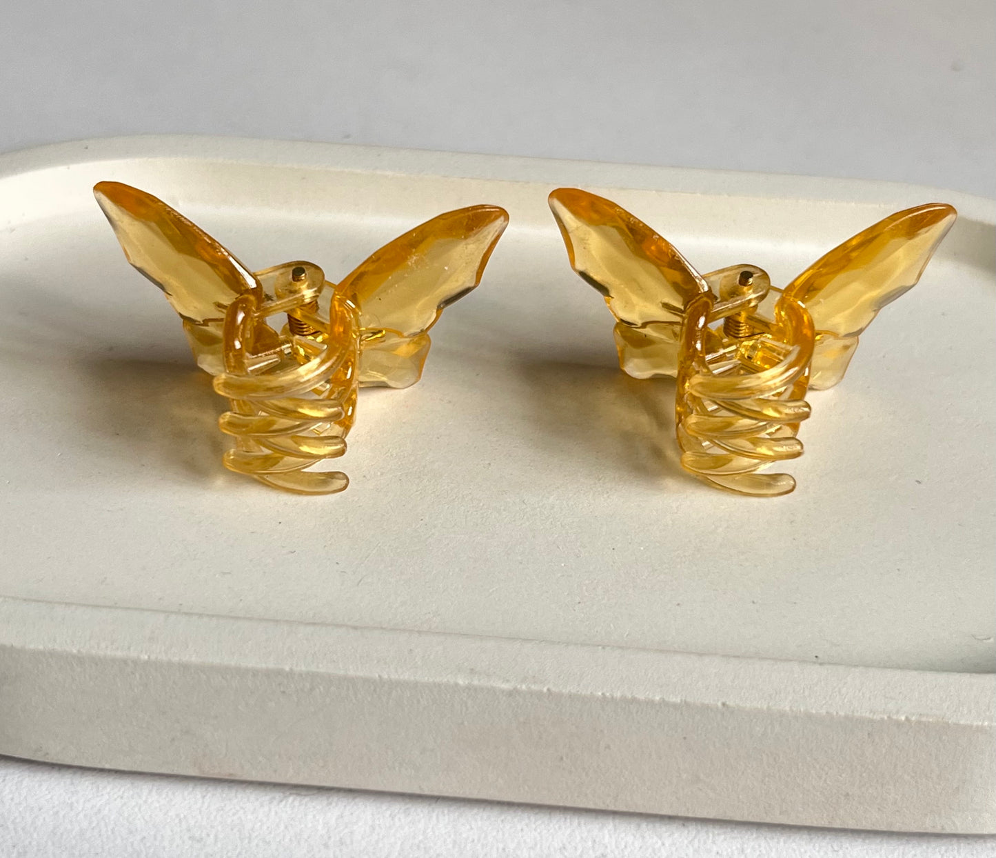 Twin Wings Mini Butterfly Hair Clips (2 Pieces) - Yellow