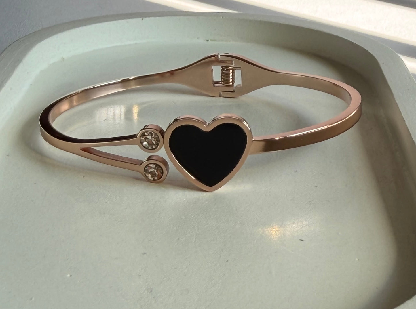 Midnight Heart Anti-Tarnish Kada Bracelet - Regular Size