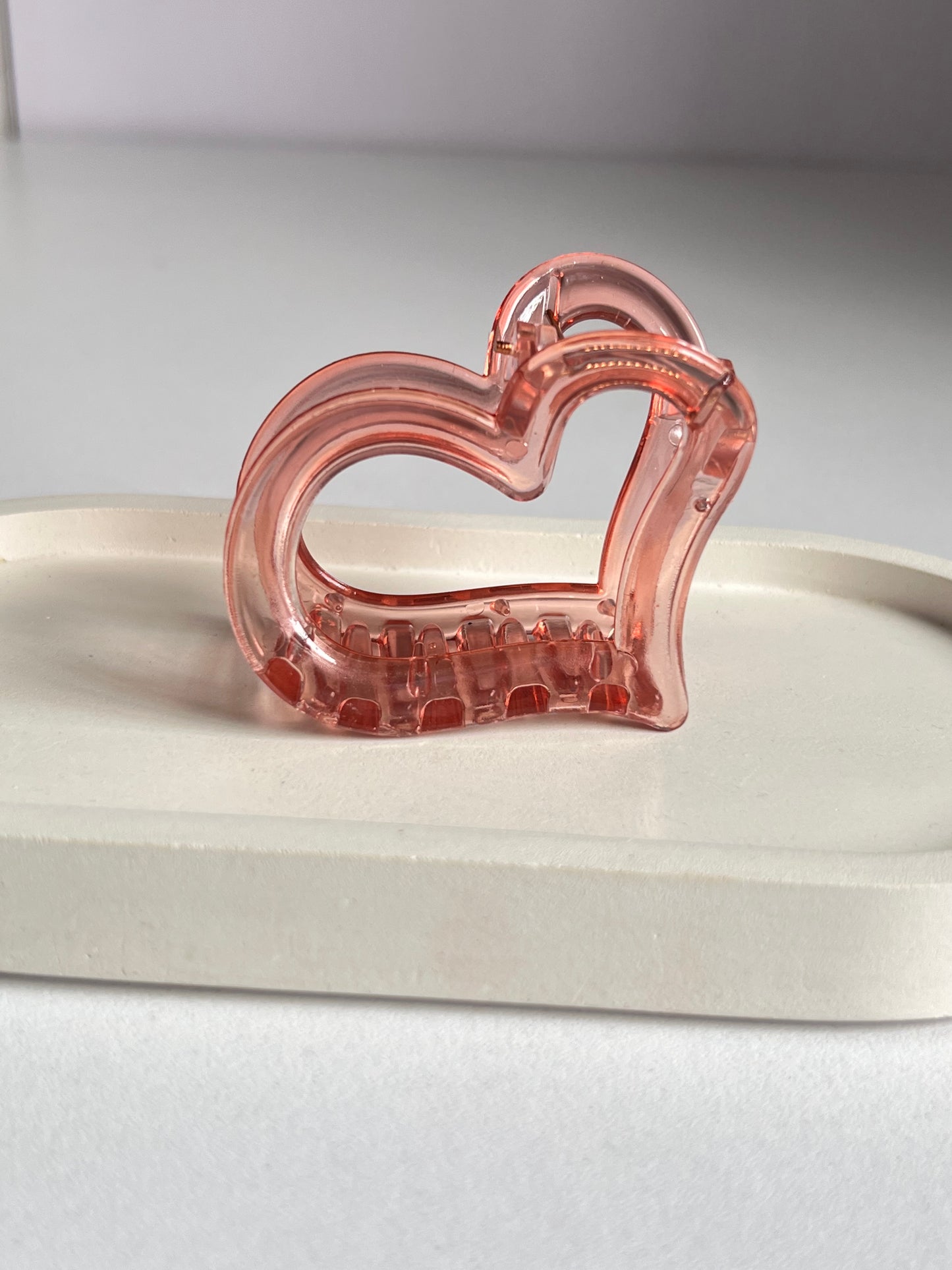 Glossy Heart Claw Clip - Dark Pink