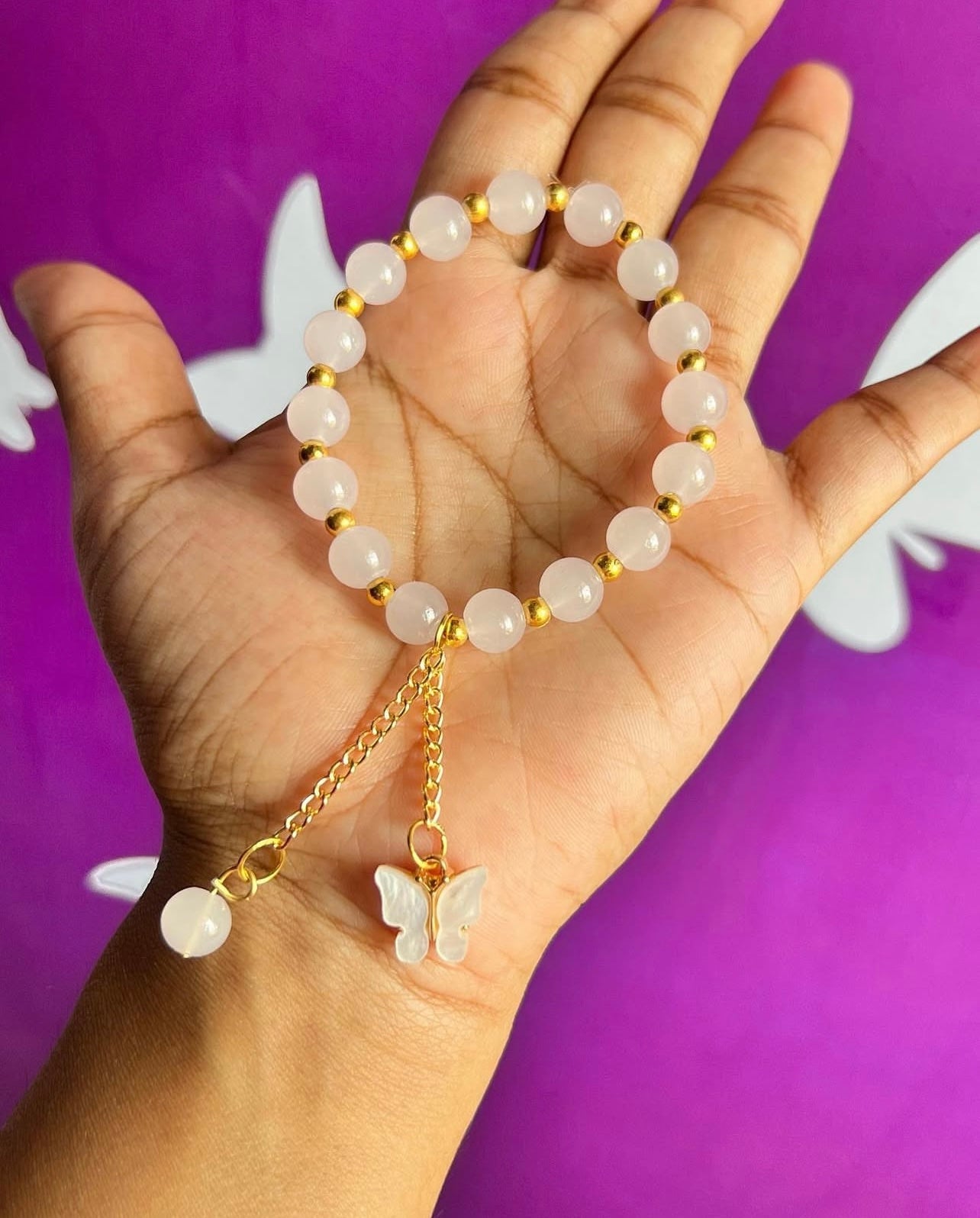 Korean Style White Jelly Butterfly Bracelet