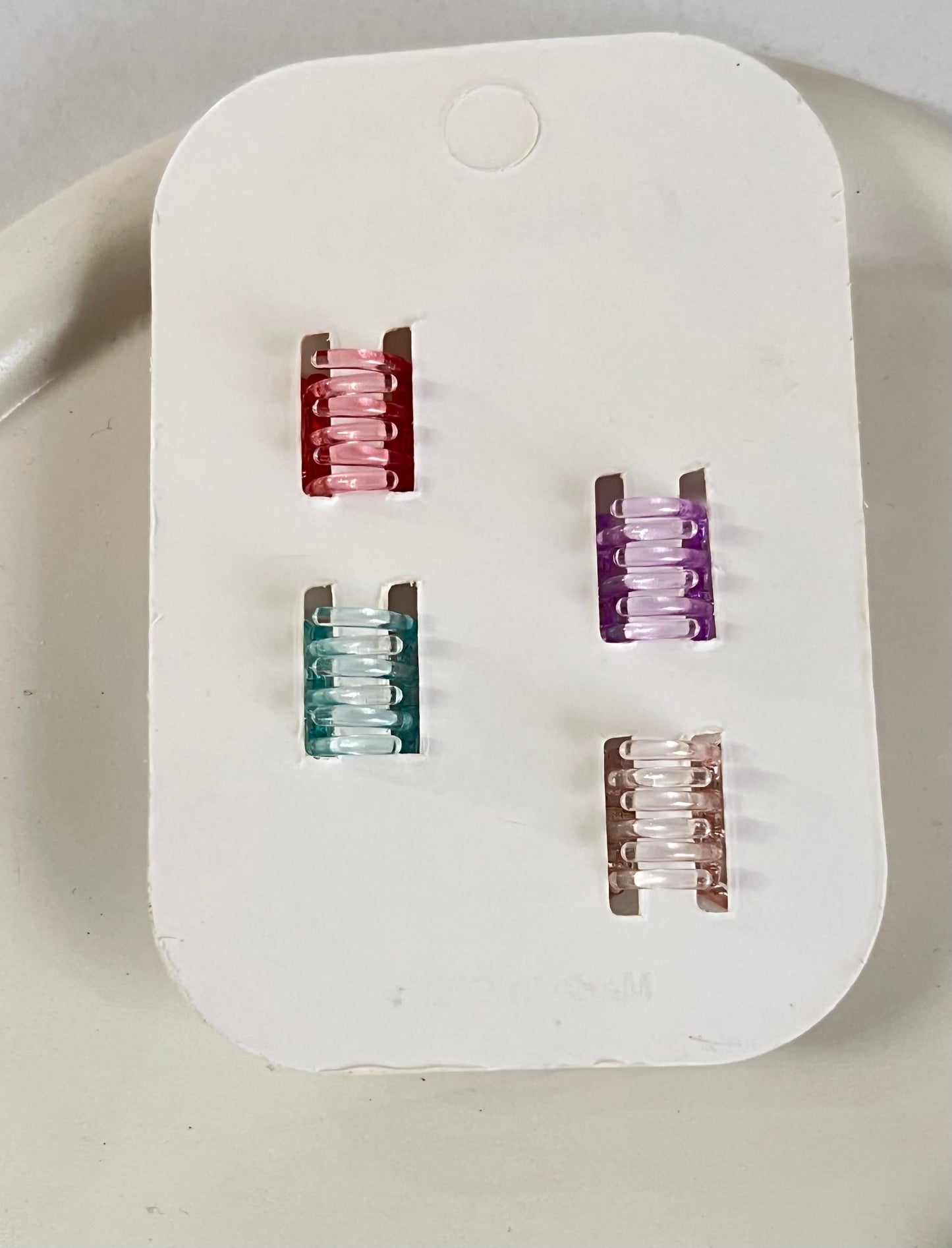 Rainbow Wings Mini Butterfly Combo Clips - ( Purple , Maroon, Beige & Teal)