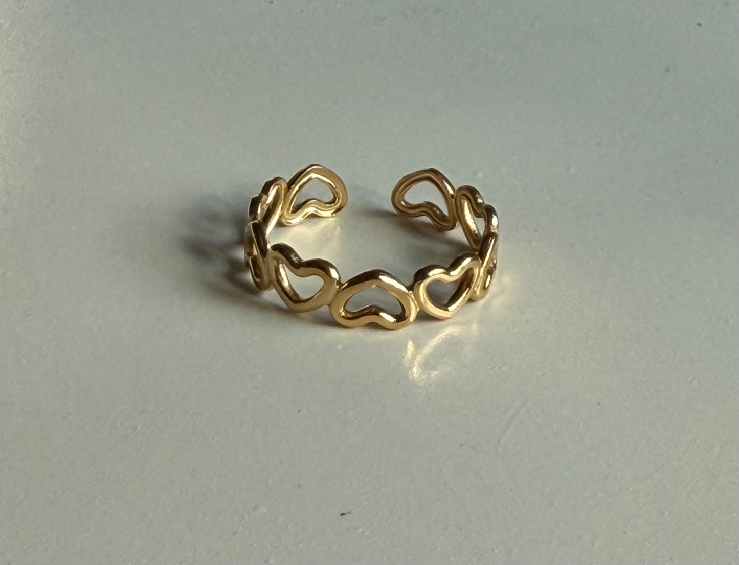 Infinite Heart Anti-Tarnish Adjustable Ring