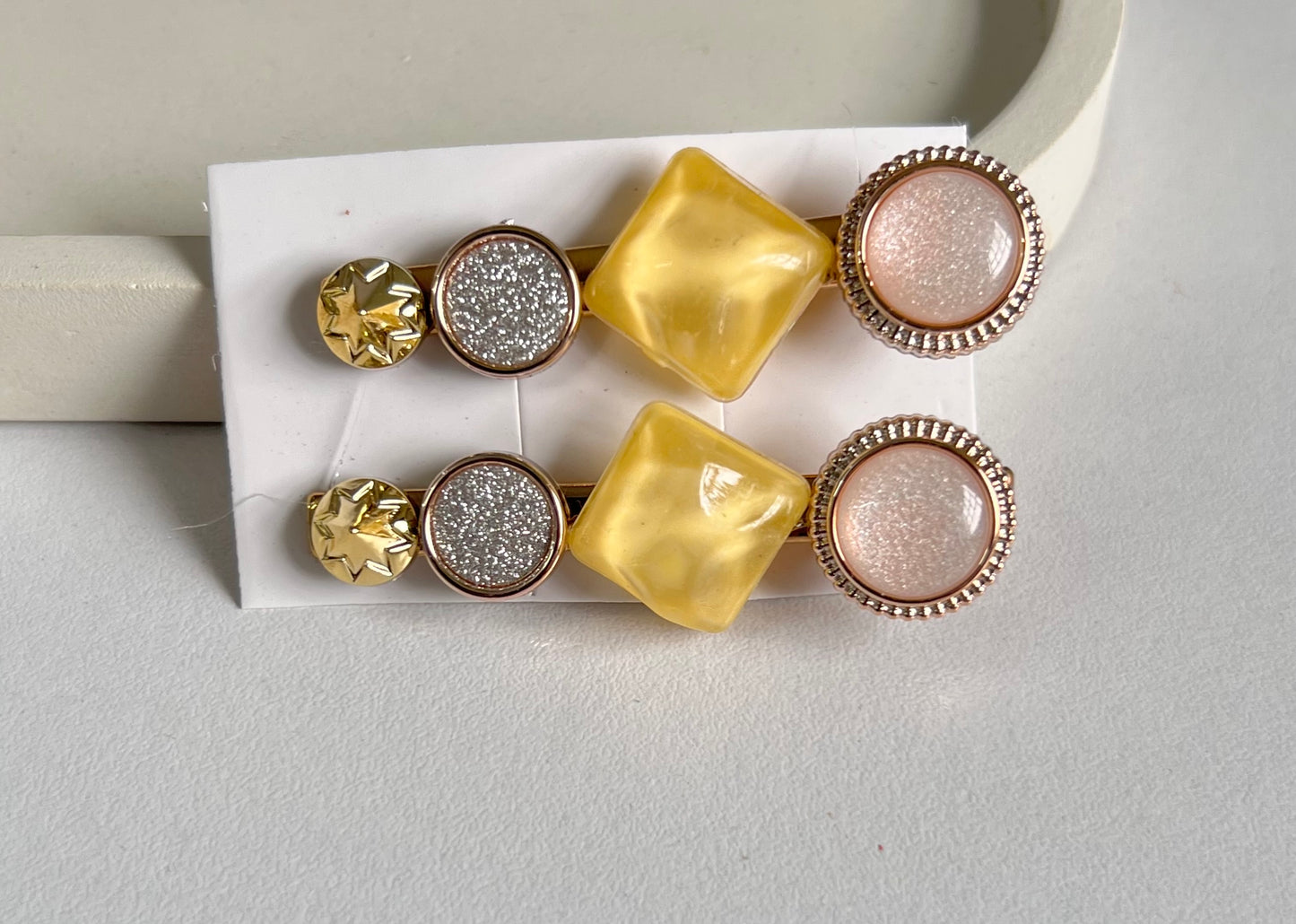 Korean Style Sunbeam Glow Hair Clips (2 Pieces)