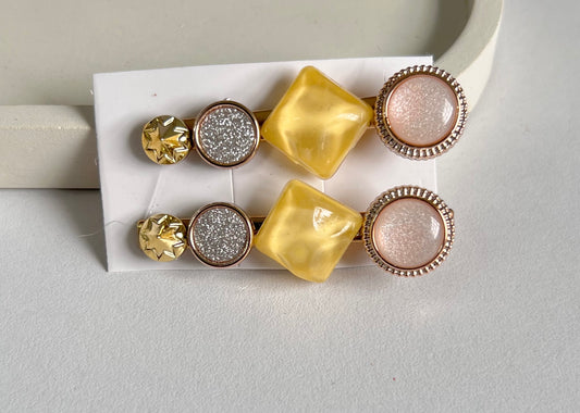 Korean Style Sunbeam Glow Hair Clips (2 Pieces)