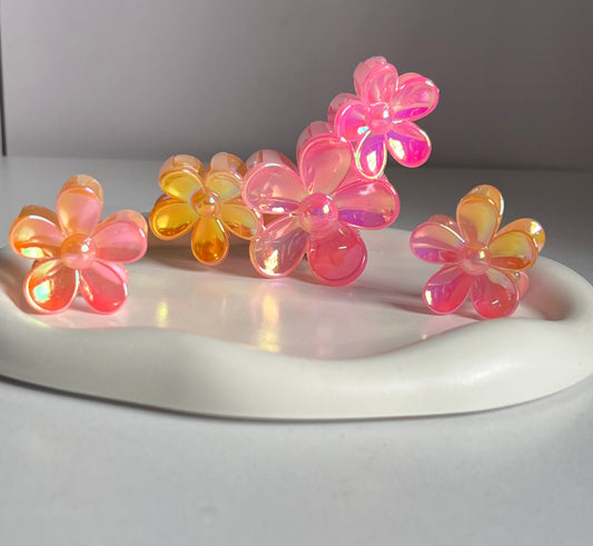 Aurora Bloom Trio Claw Clips - Pinkish Yellow