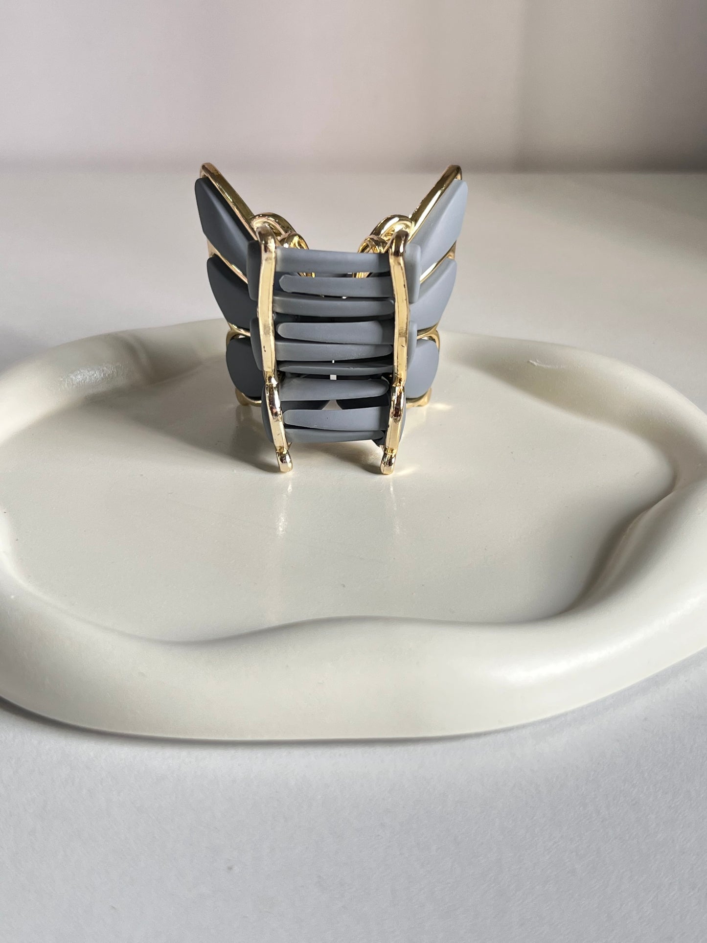 Luxe Flutter Butterfly Claw Clip - Grey