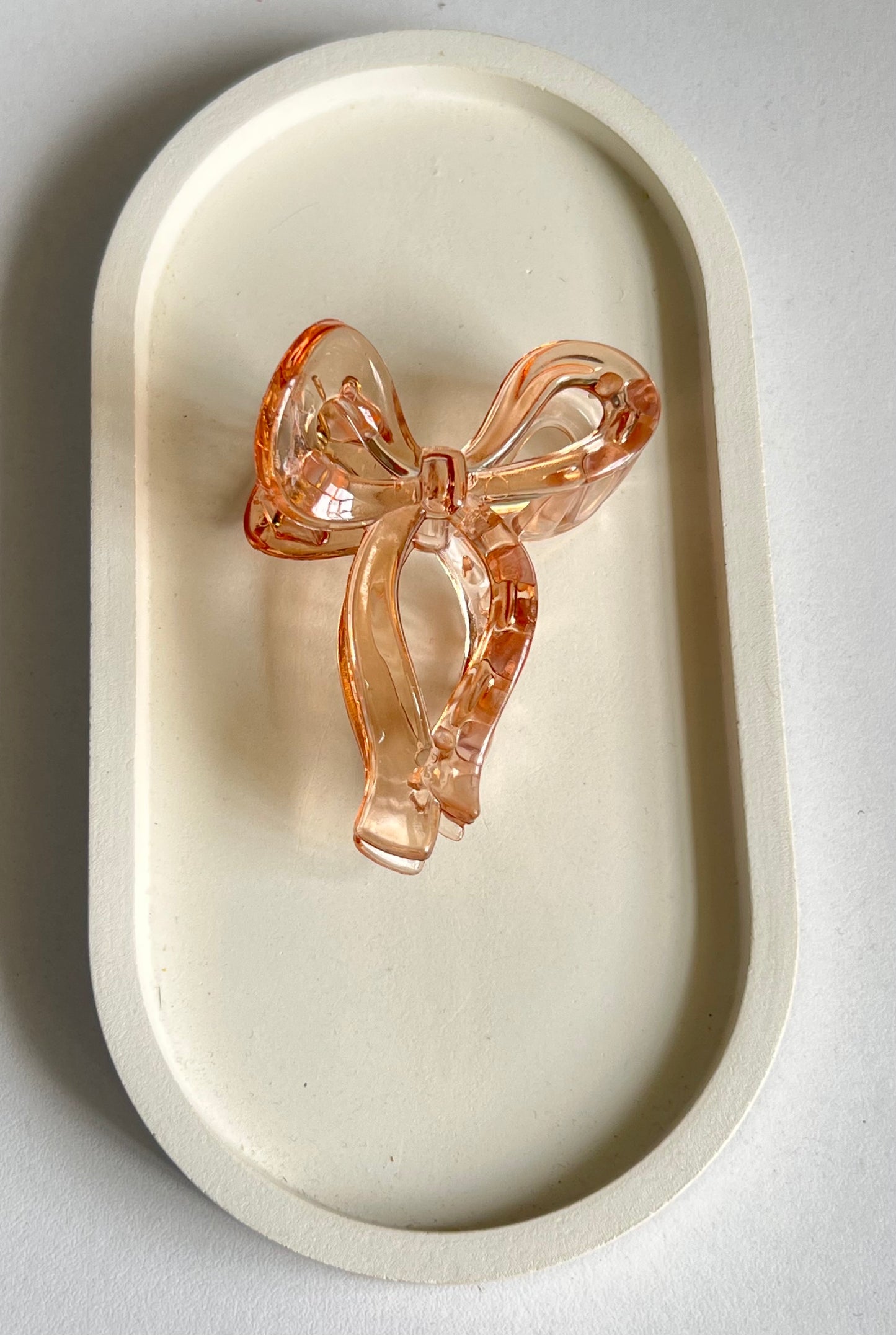Glossy Bow Claw Clip - Light Brown