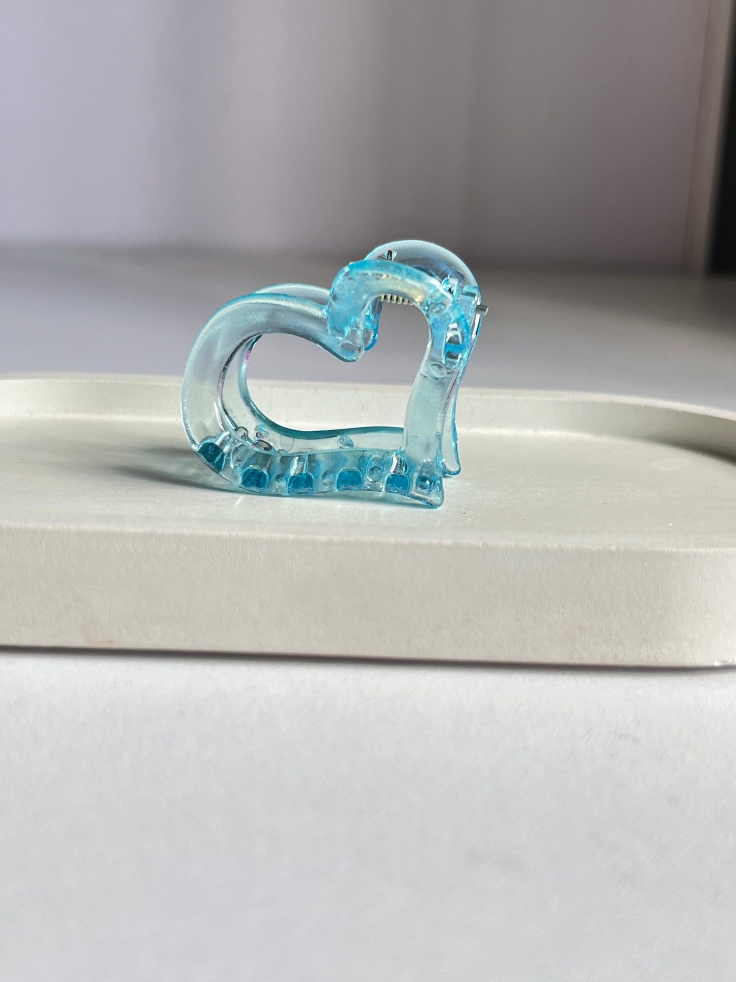 Blossom & Heart Mini Hair Clip Combo - Teal Blue