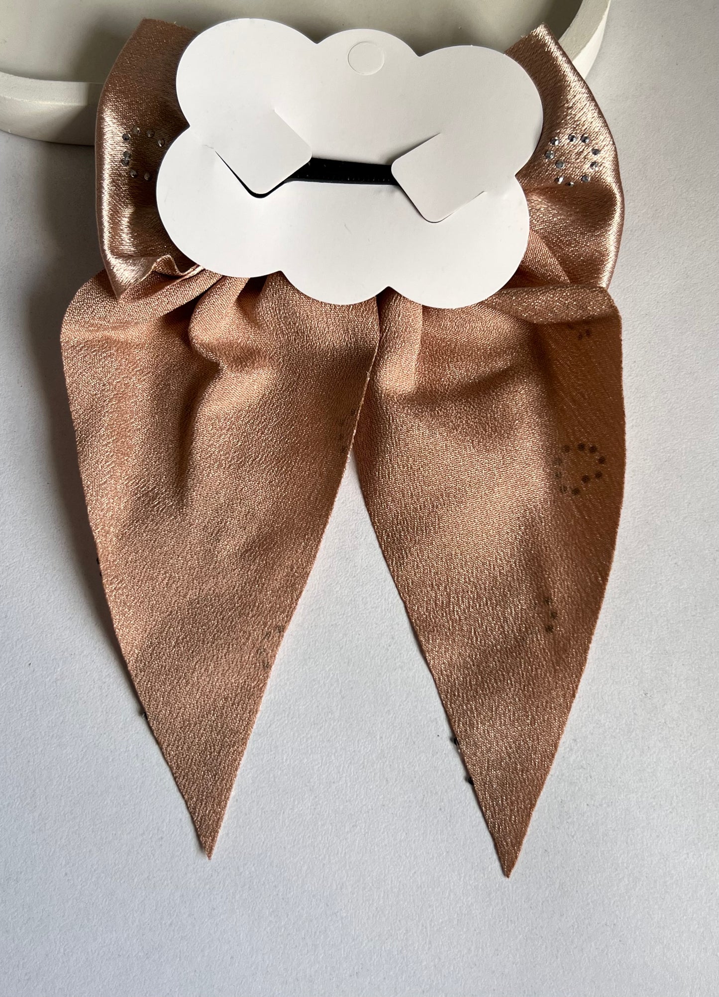 Celestial Satin Bow Hair Clip - Beige