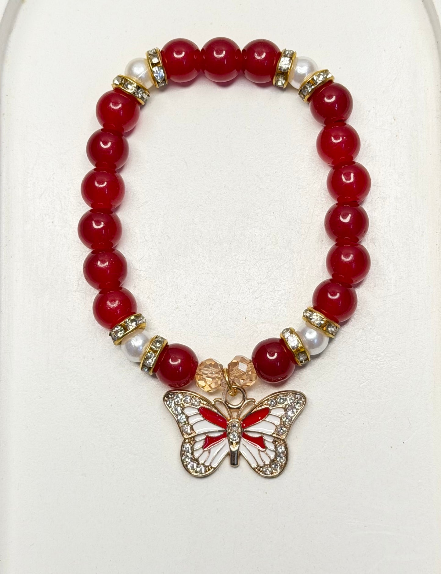 Ruby Flutter Beads Bracelet