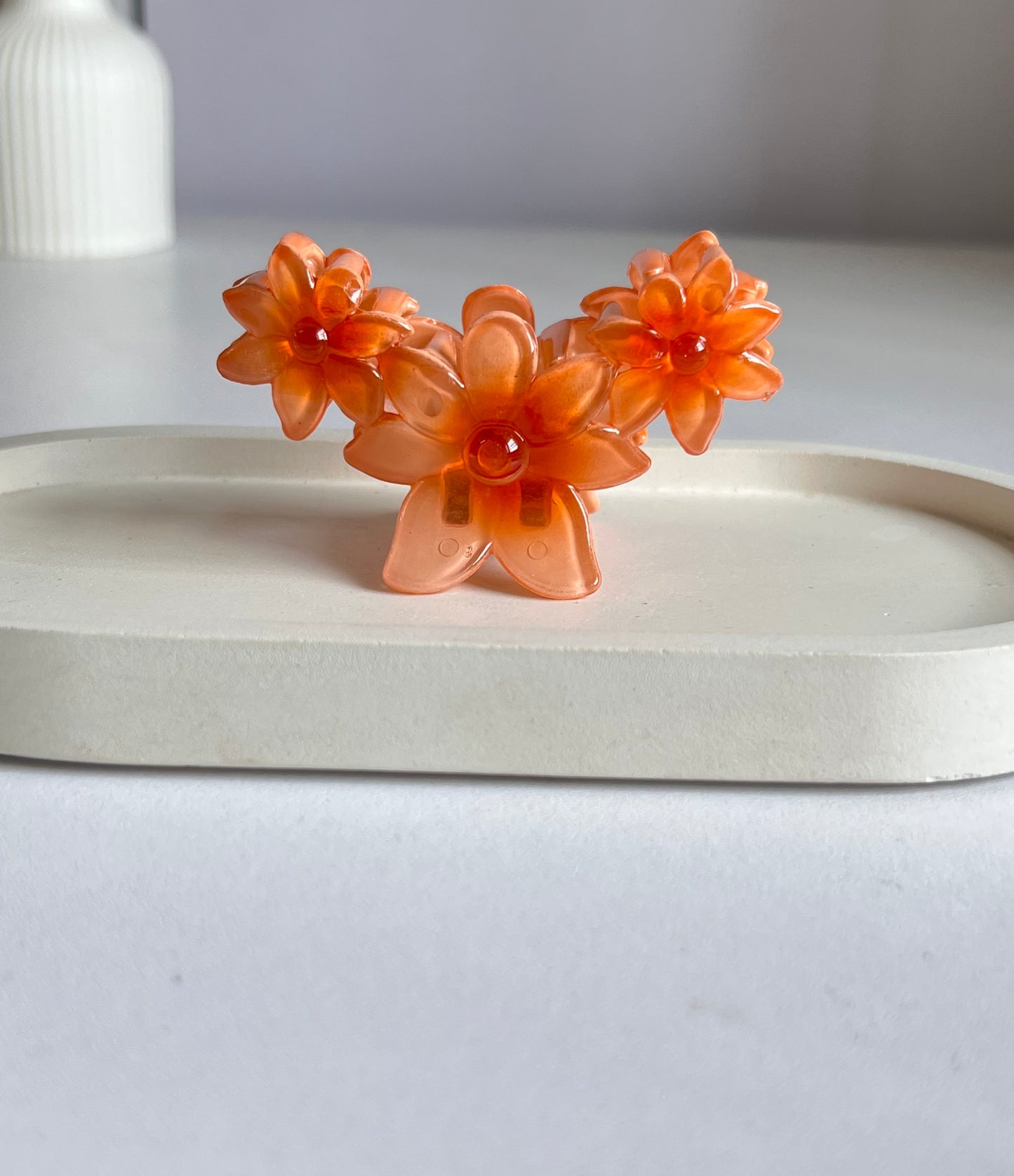 Spring Bloom Mini Combo Hair Clips - Orange & Pink