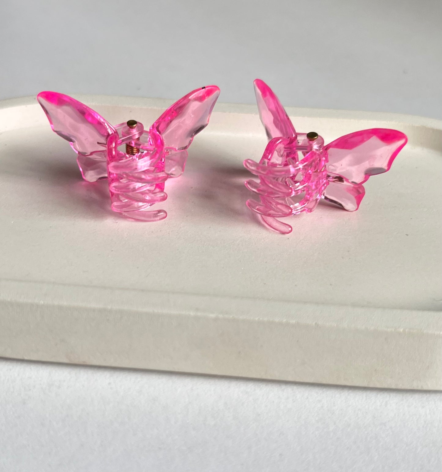 Twin Wings Mini Butterfly Hair Clips (2 Pieces) - Dark Pink