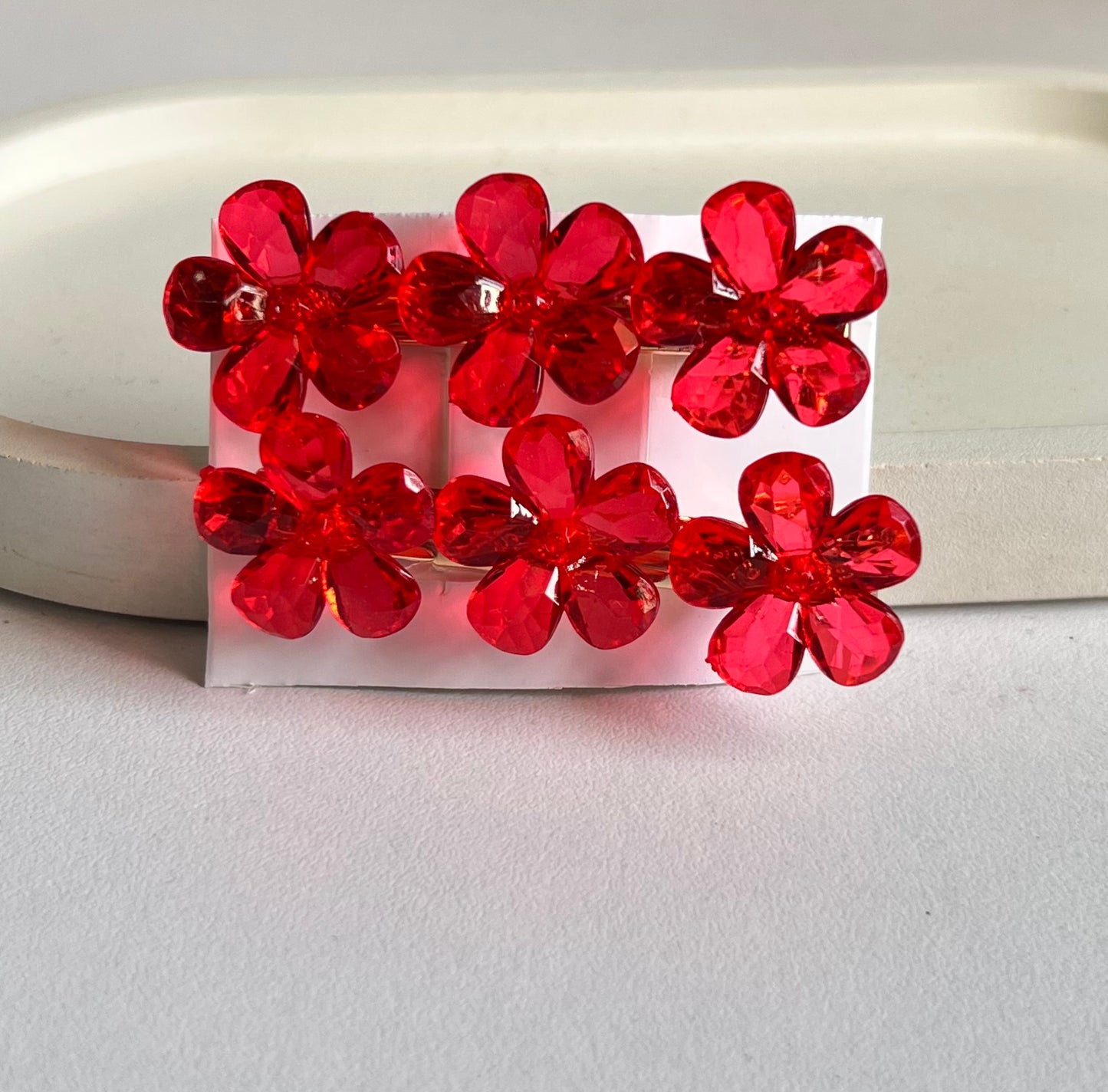 Korean Style Glossy Flower Claw Clips ( 2 Pieces)