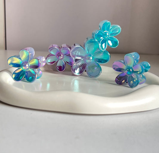 Aurora Bloom Trio Claw Clips - Blue