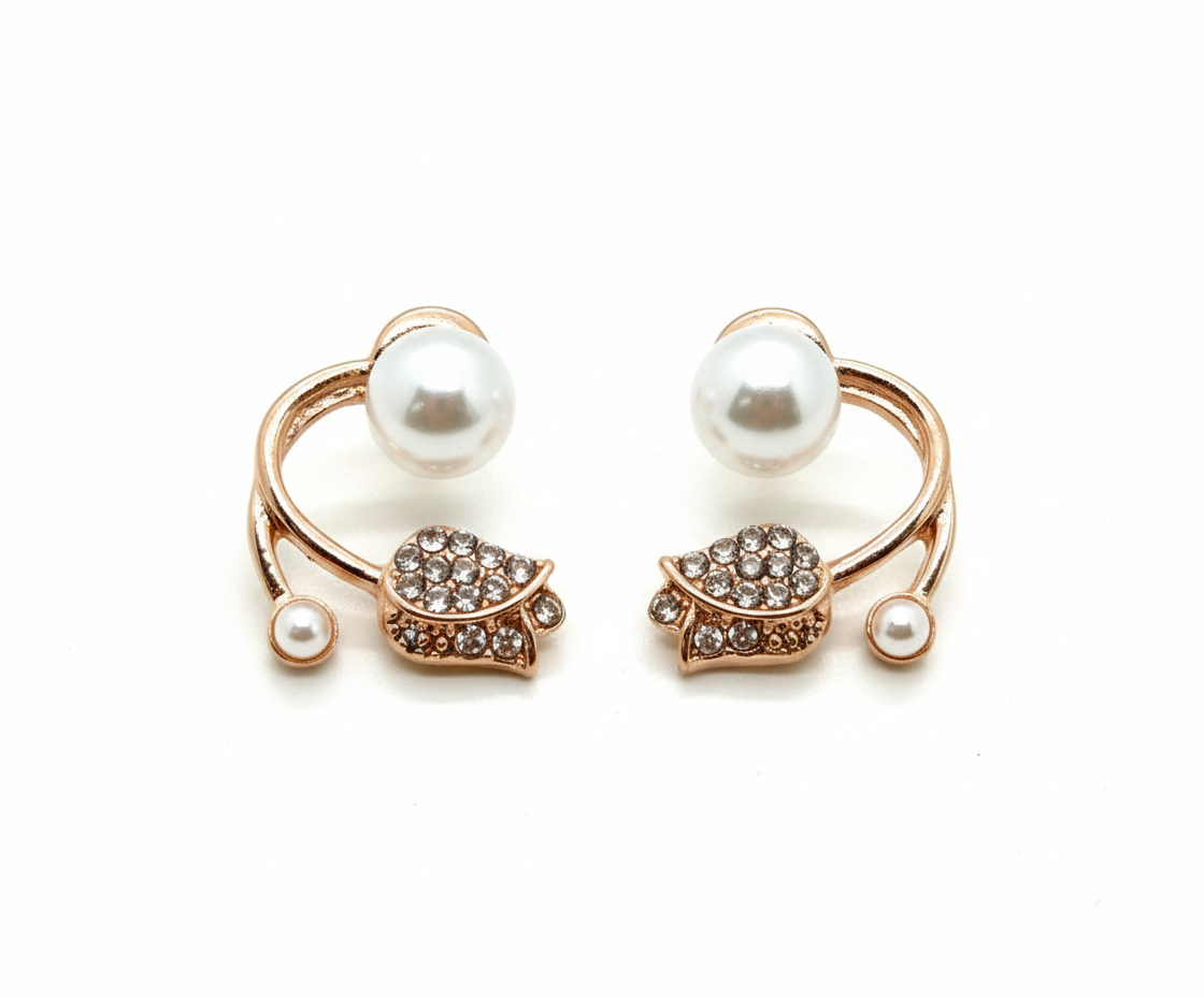 Korean Style Elegant Tulip Earrings - Rose Gold