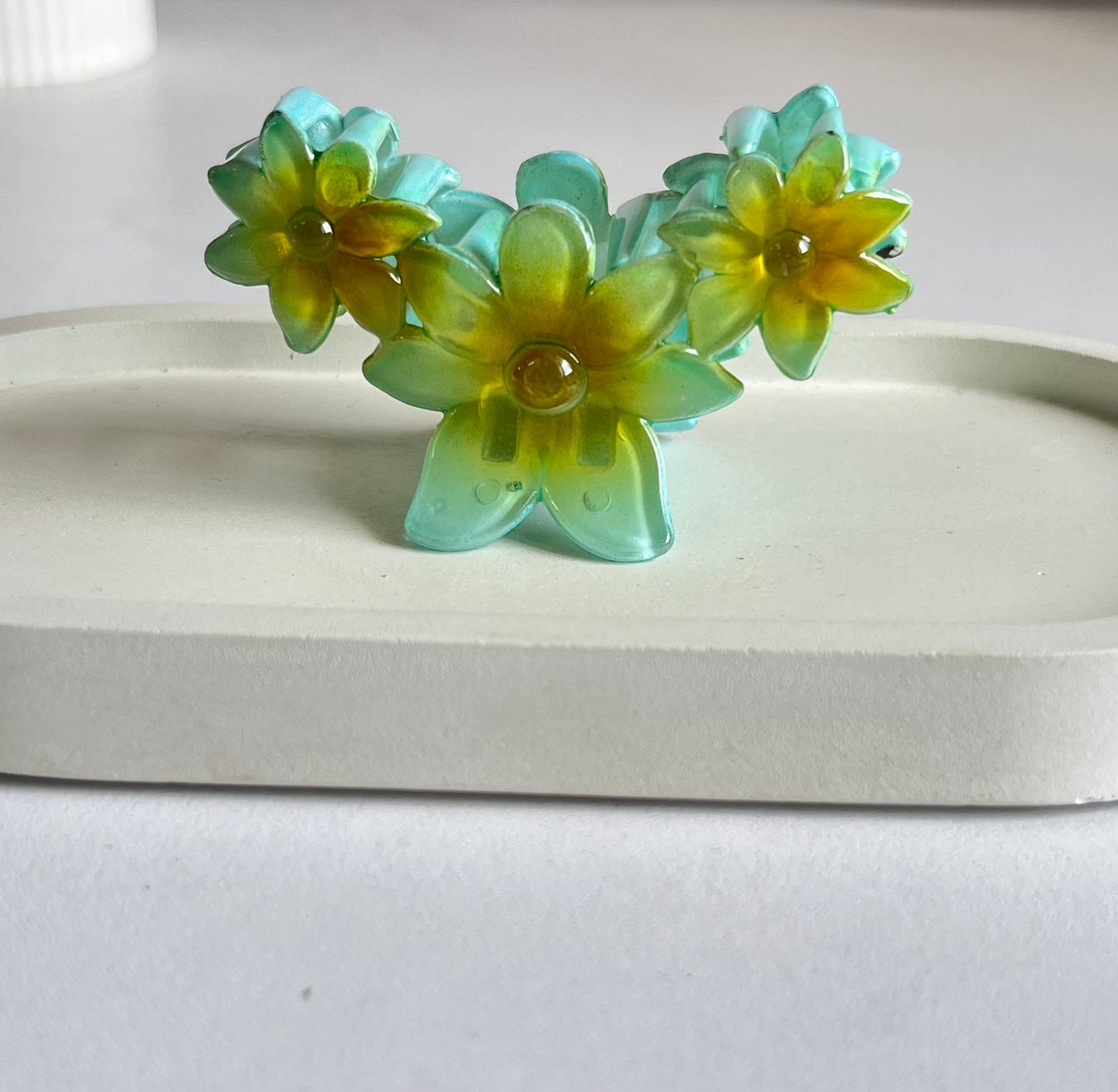 Spring Bloom Mini Combo Hair Clip - Blue & Red