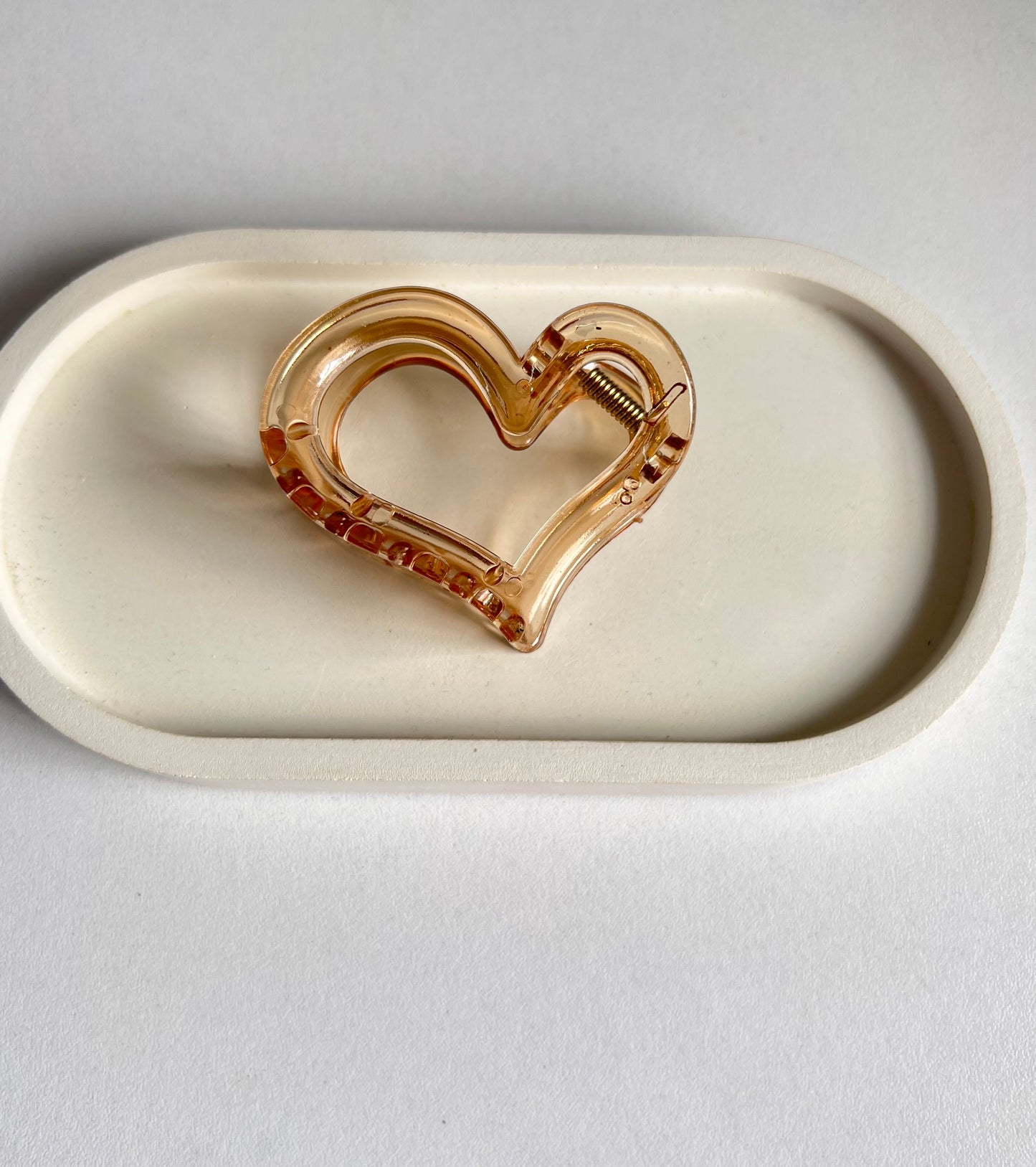 Glossy Heart Claw Clip - Brown