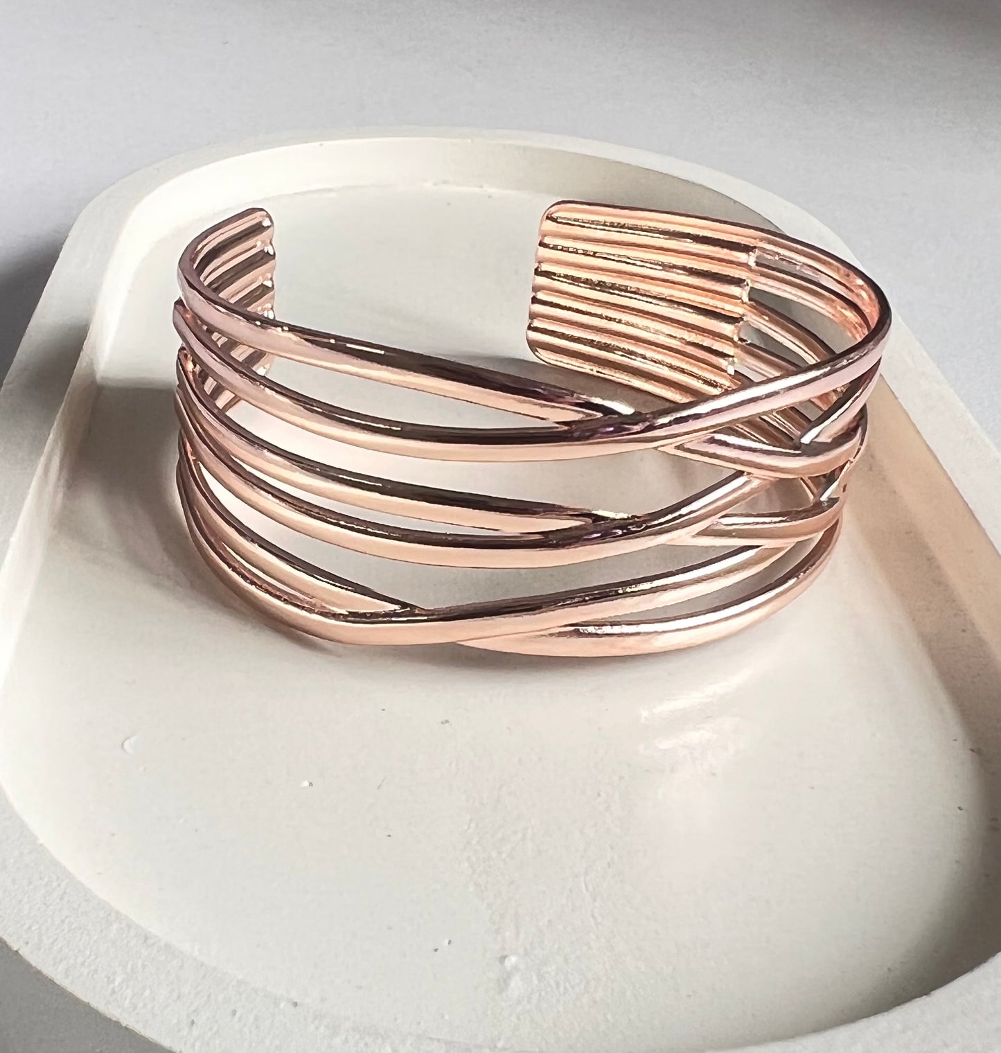 Glided Edge Cuff Bracelet- Rose Good