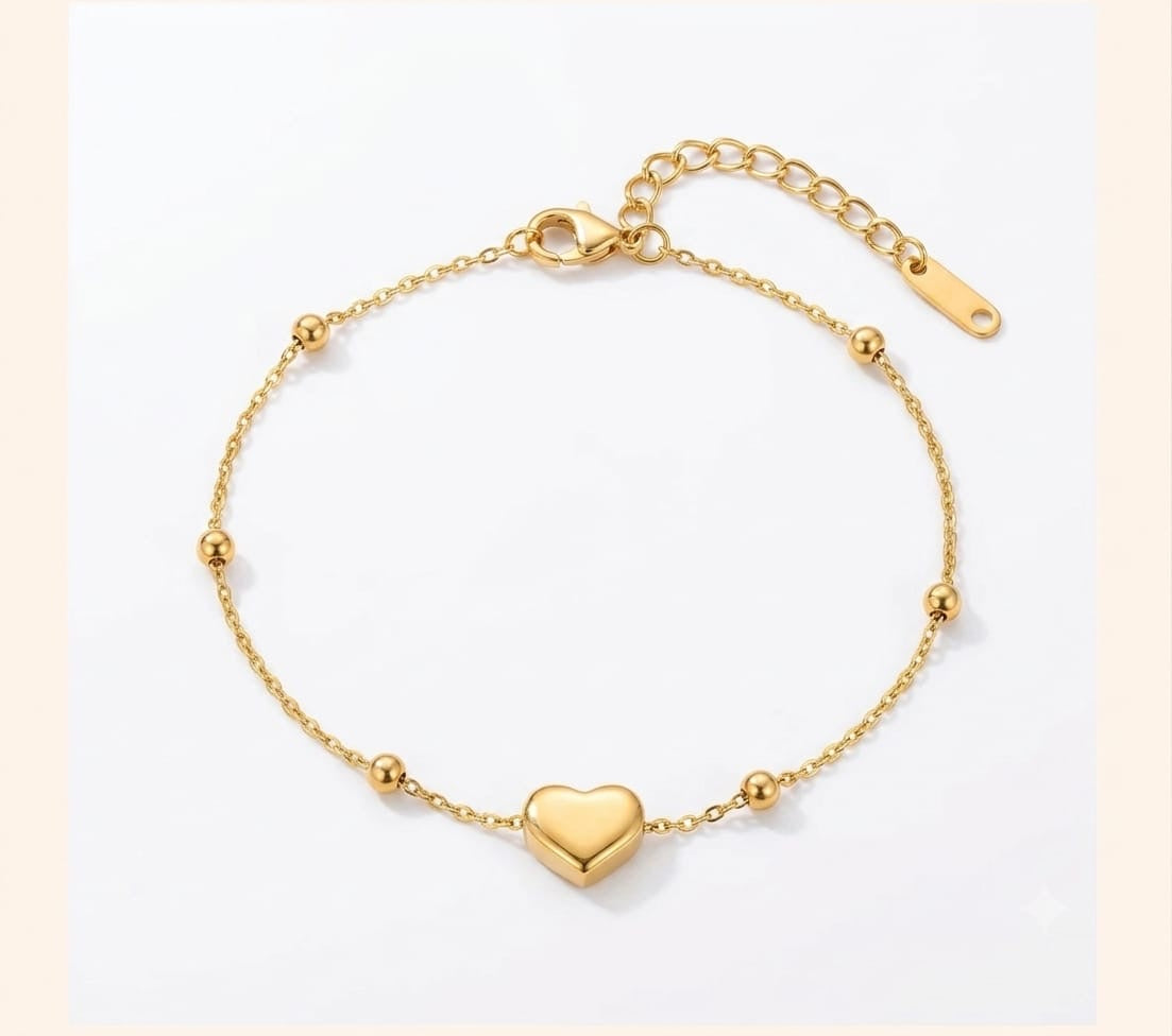 Serene Heart Minimal Anti-Tarnish Chain Bracelet