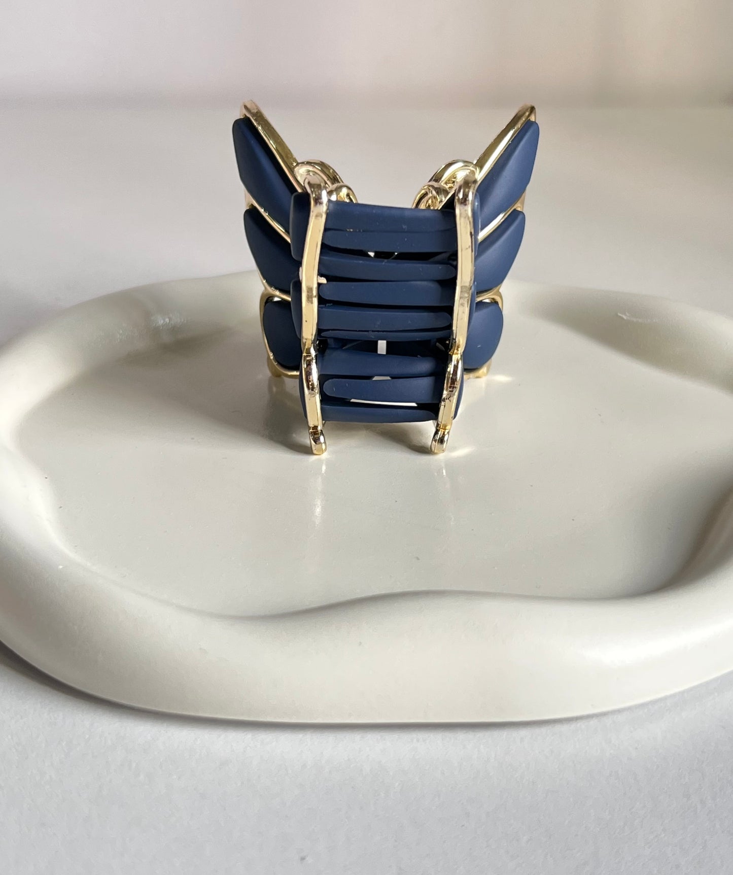 Luxe Flutter Butterfly Claw Clip - Dark Blue