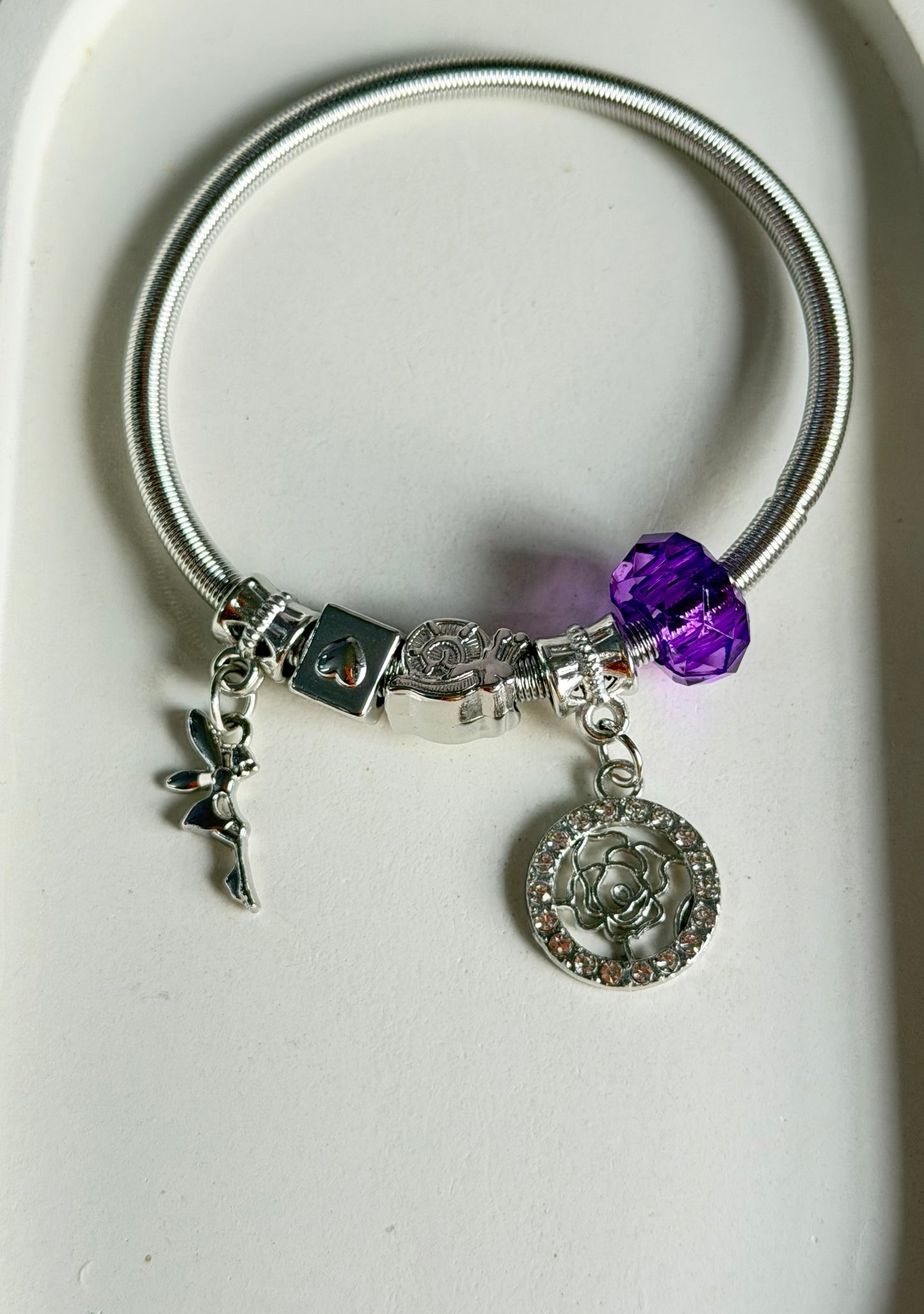 Blooming with Fairy Pandora Style Charm Bracelet