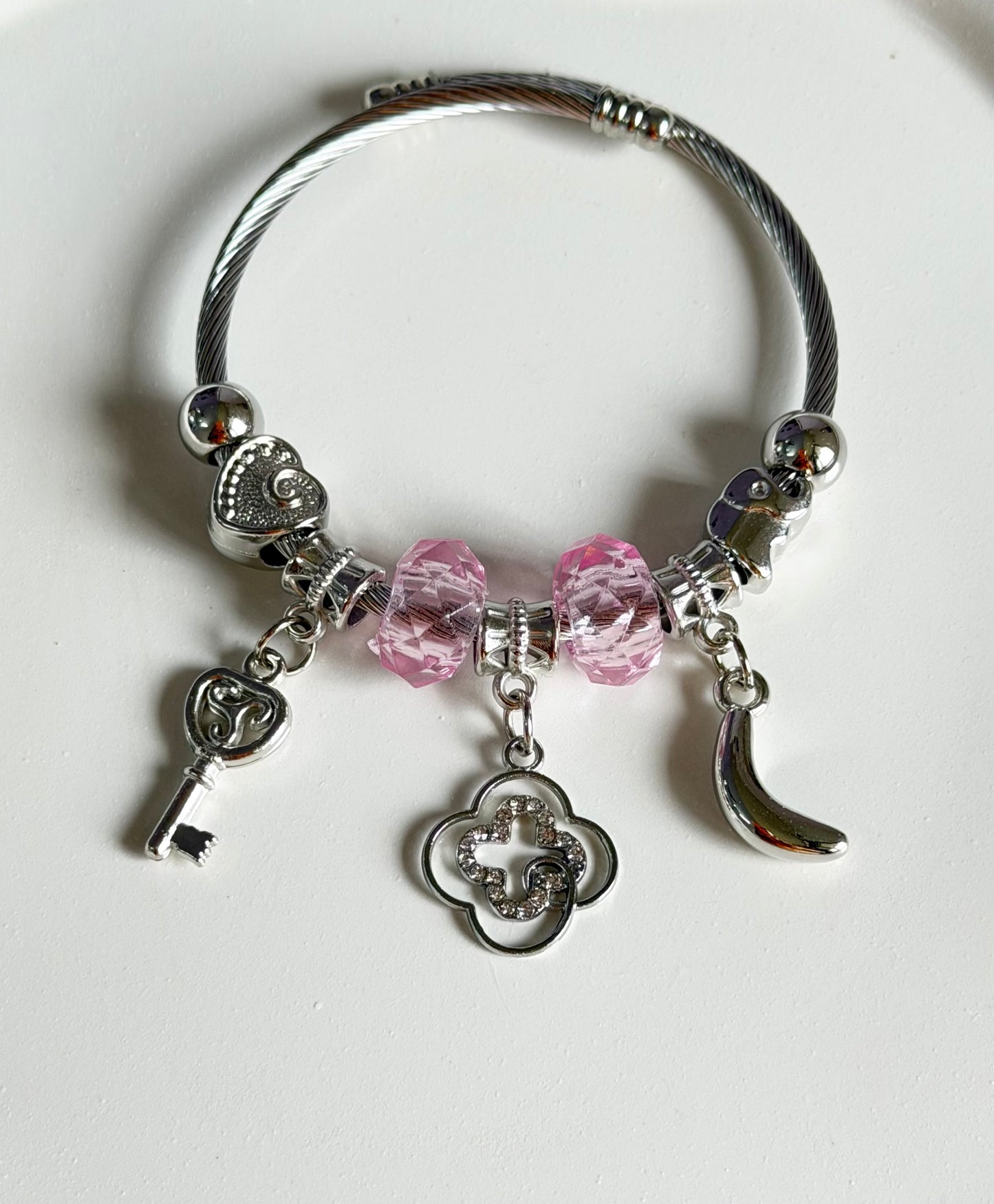 Cupid Blush Adjustable Pandora Style Charm Bracelet