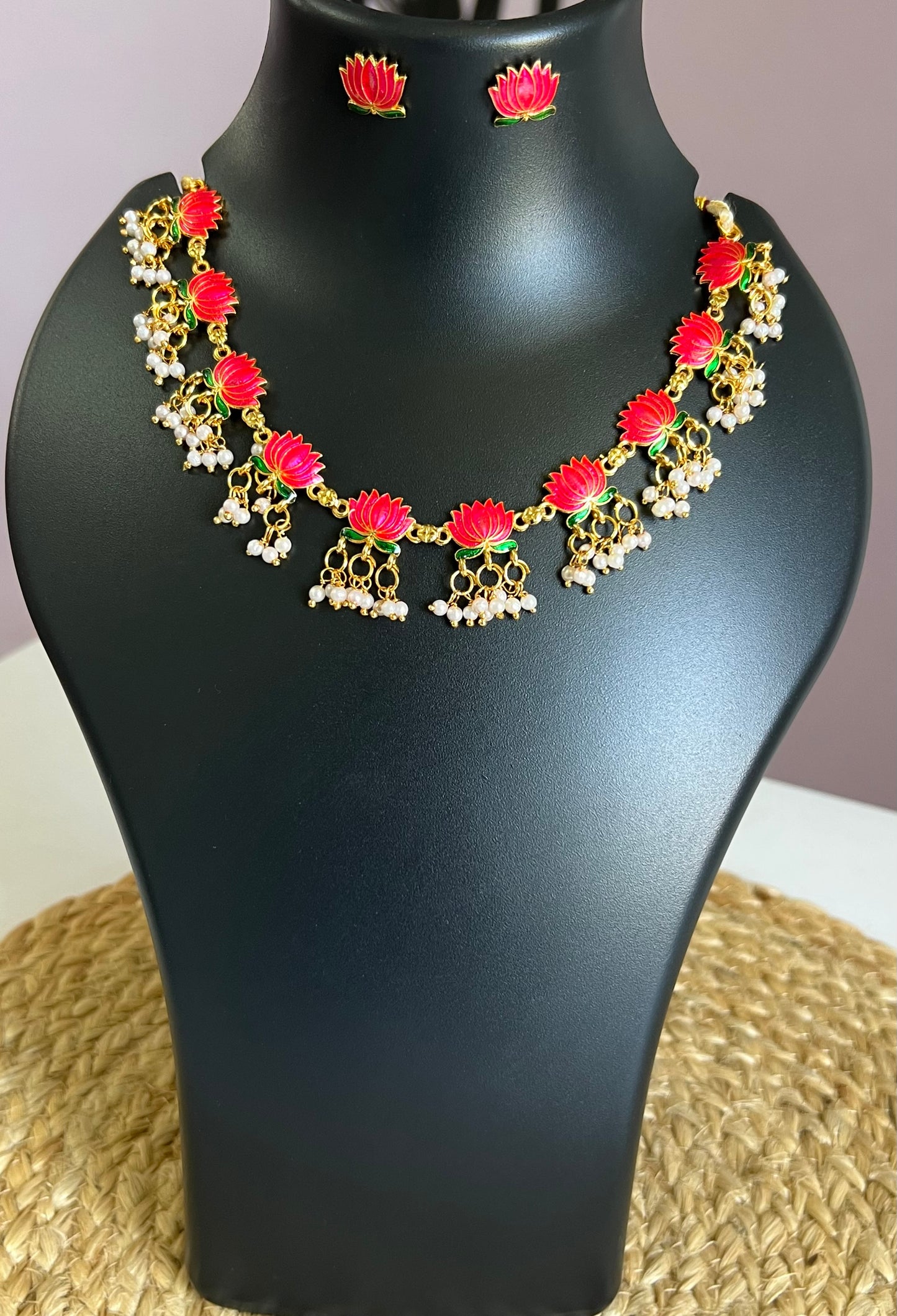 Lotus Aura Choker Set - Pink