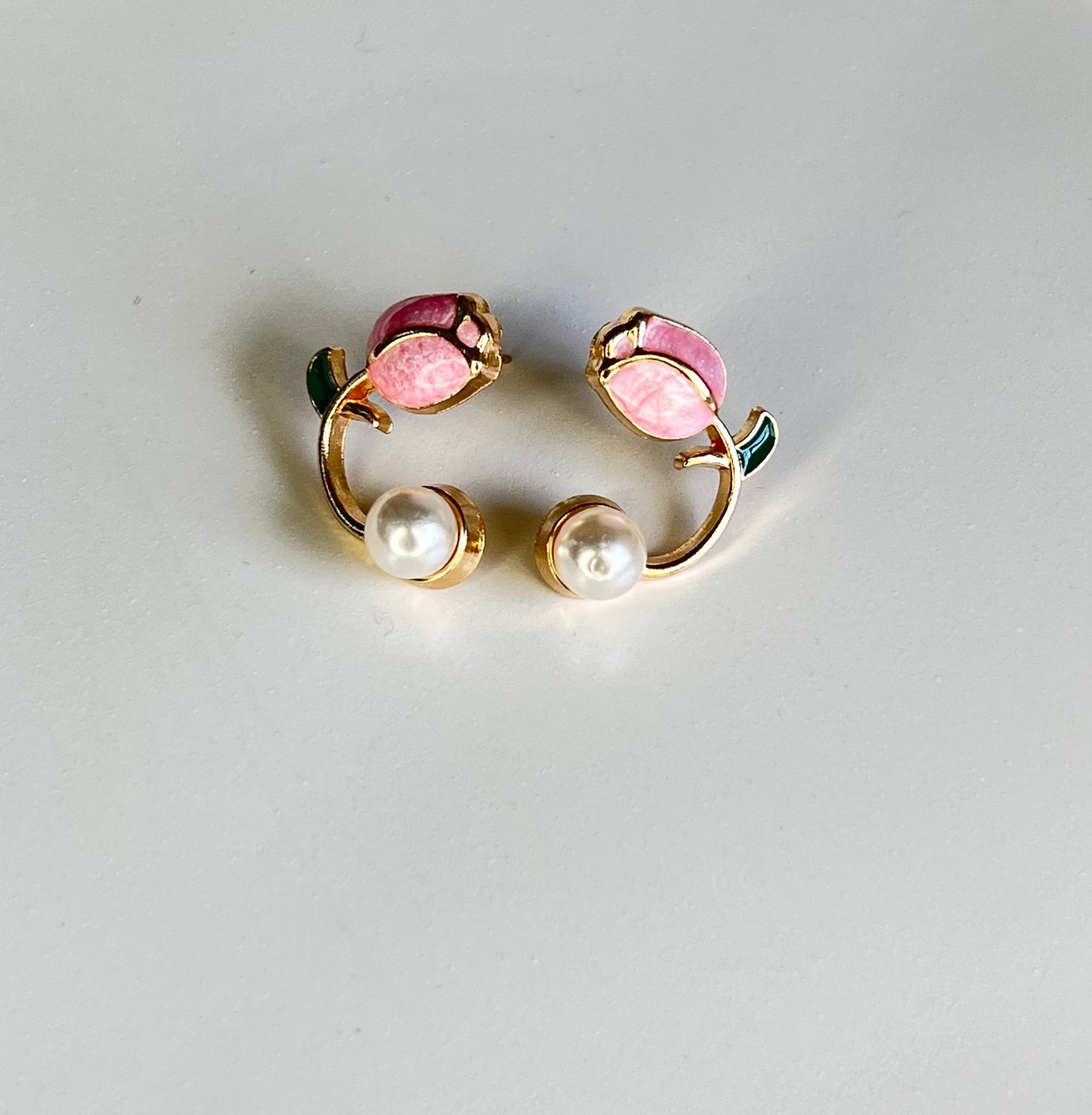 Cute Korean Style Tulip Flower Earrings - Pink