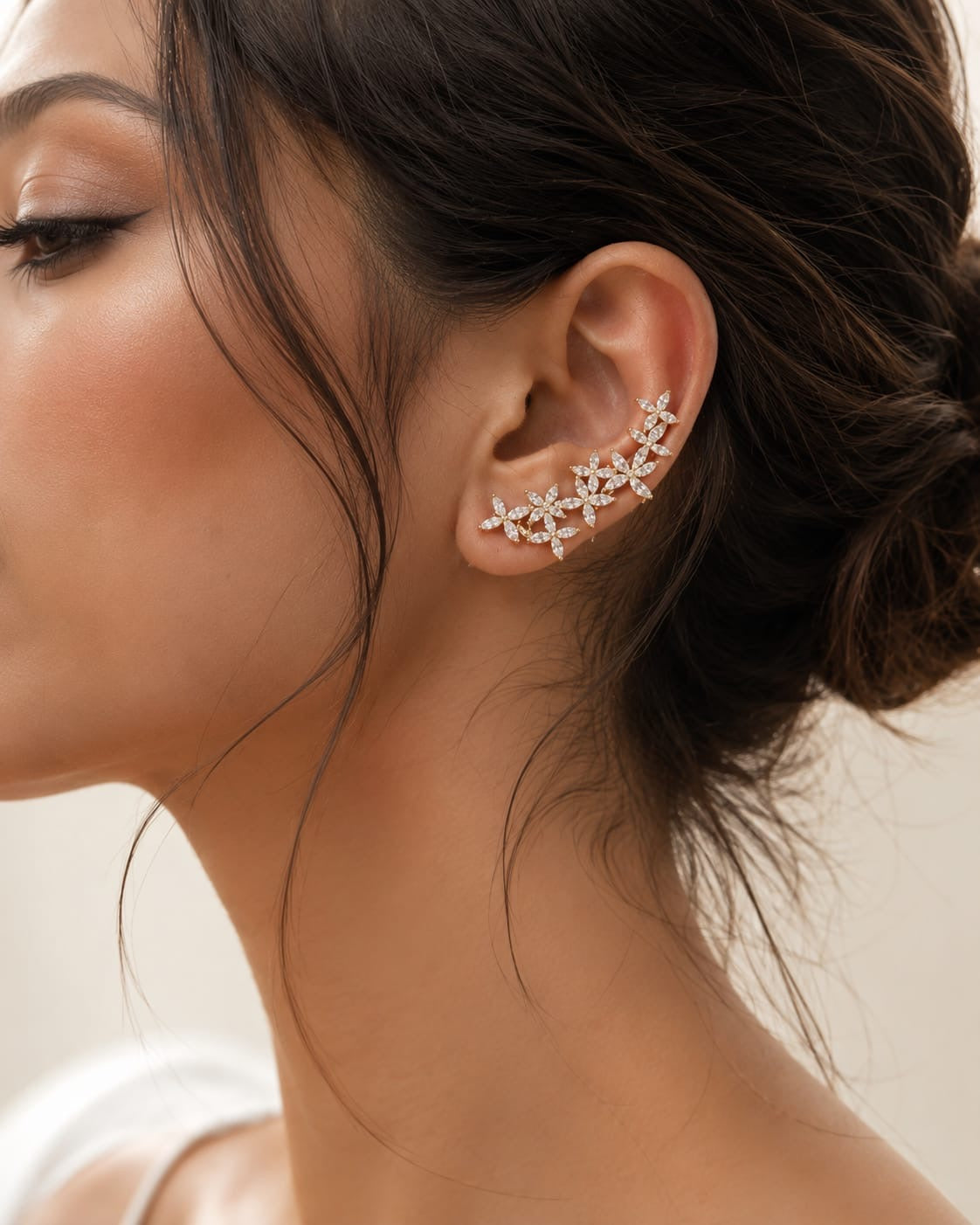 Blossom Vine Anti Tarnish Ear Cuff - (1 Pc)