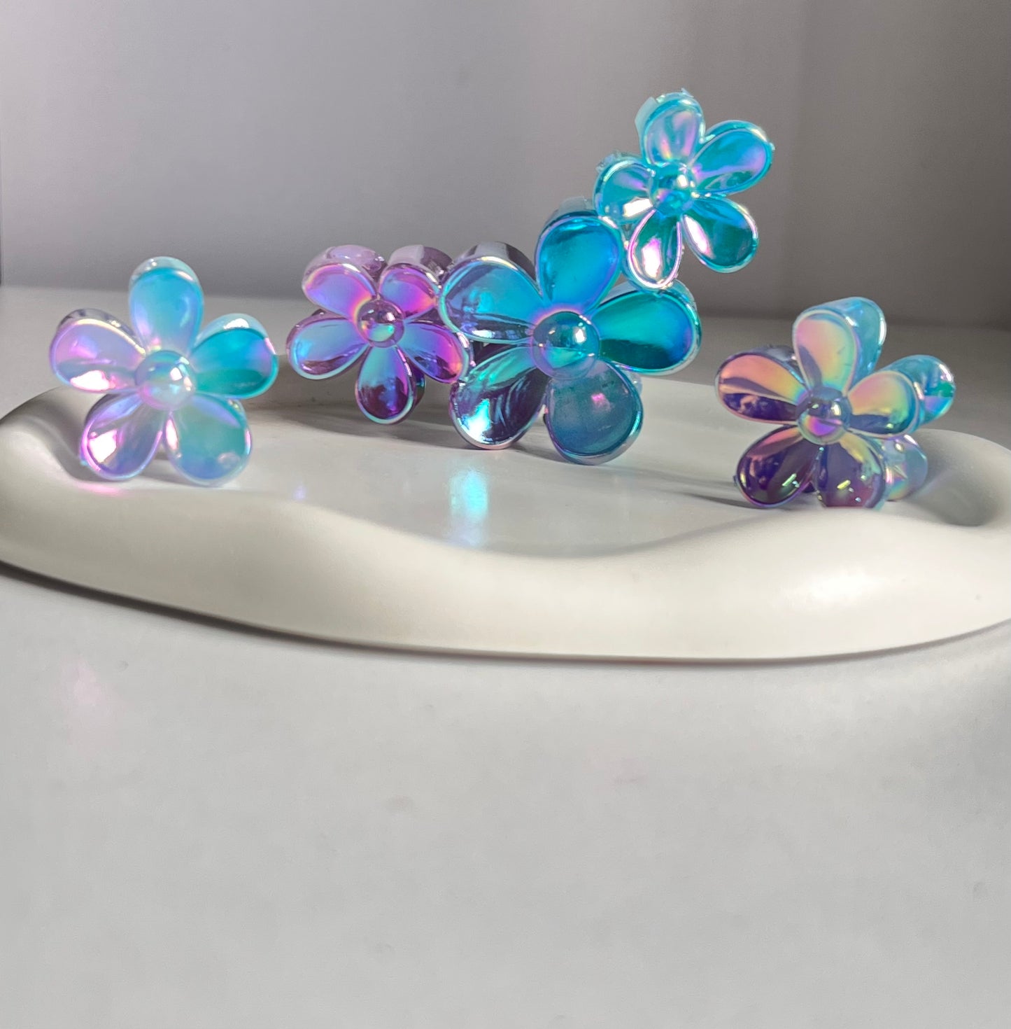 Aurora Bloom Trio Claw Clips - Pinkish Blue