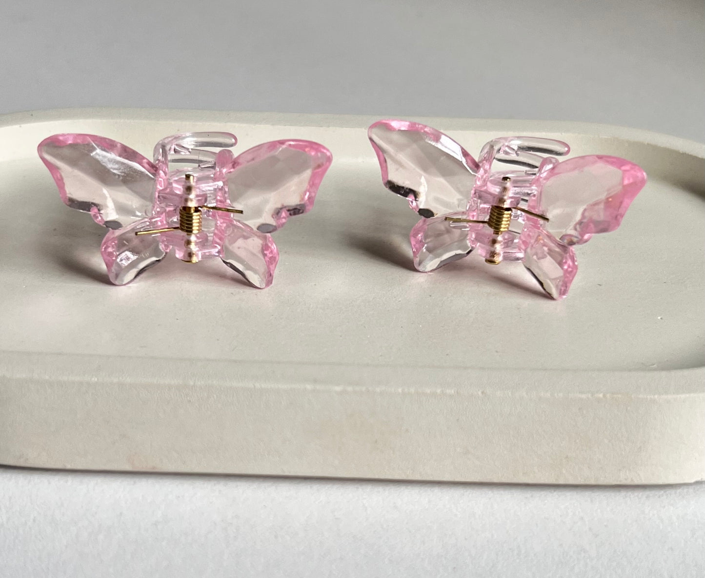 Twin Wings Mini Butterfly Hair Clips (2 Pieces) - Light Pink